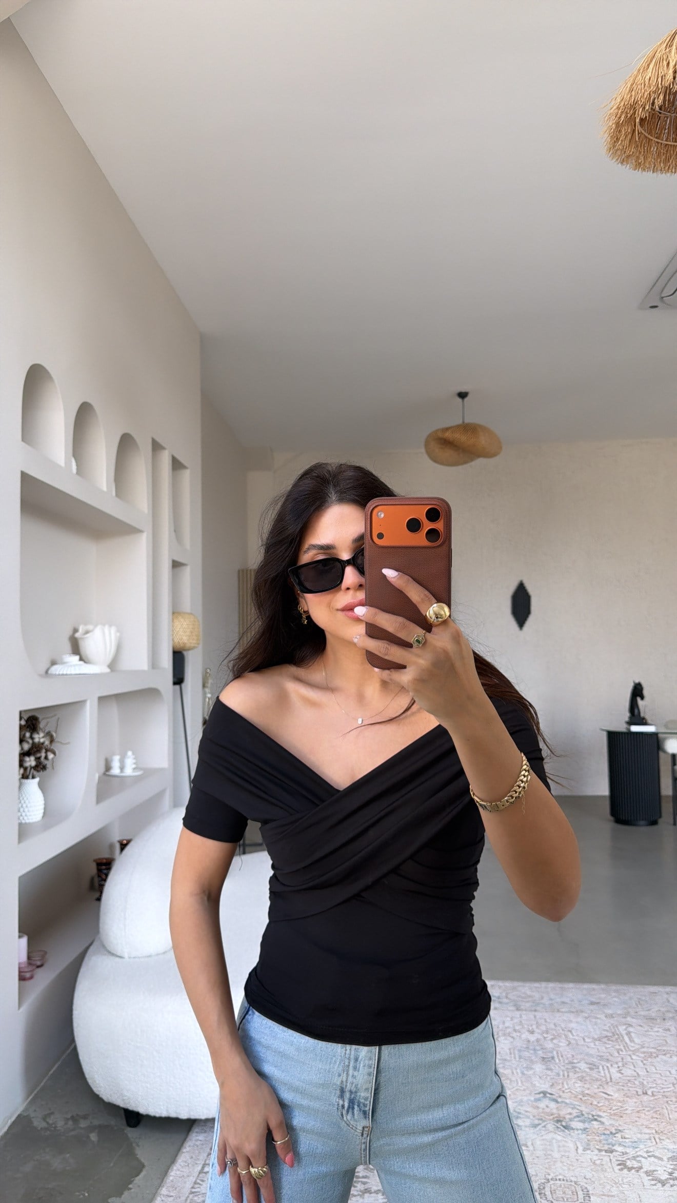 Siyah Çapraz ZR Model Polyamid Bluz