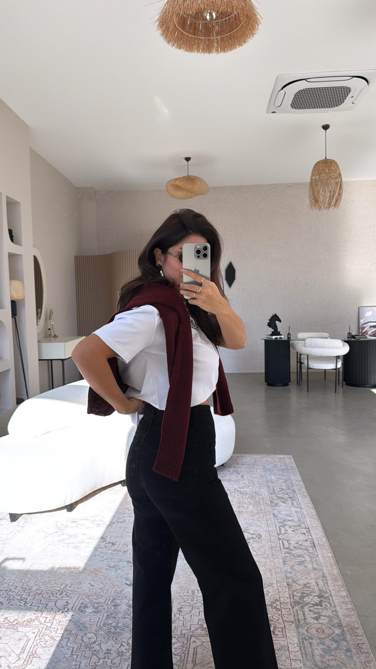Siyah Çift Cep Detaylı Jean