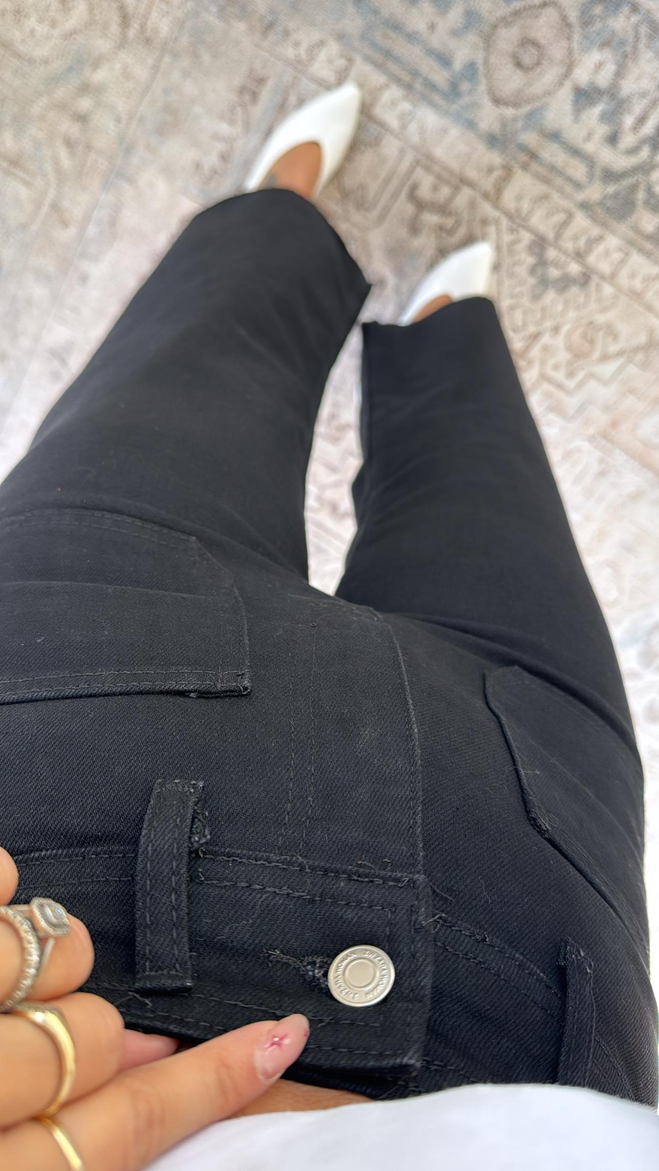 Siyah Çift Cep Detaylı Jean
