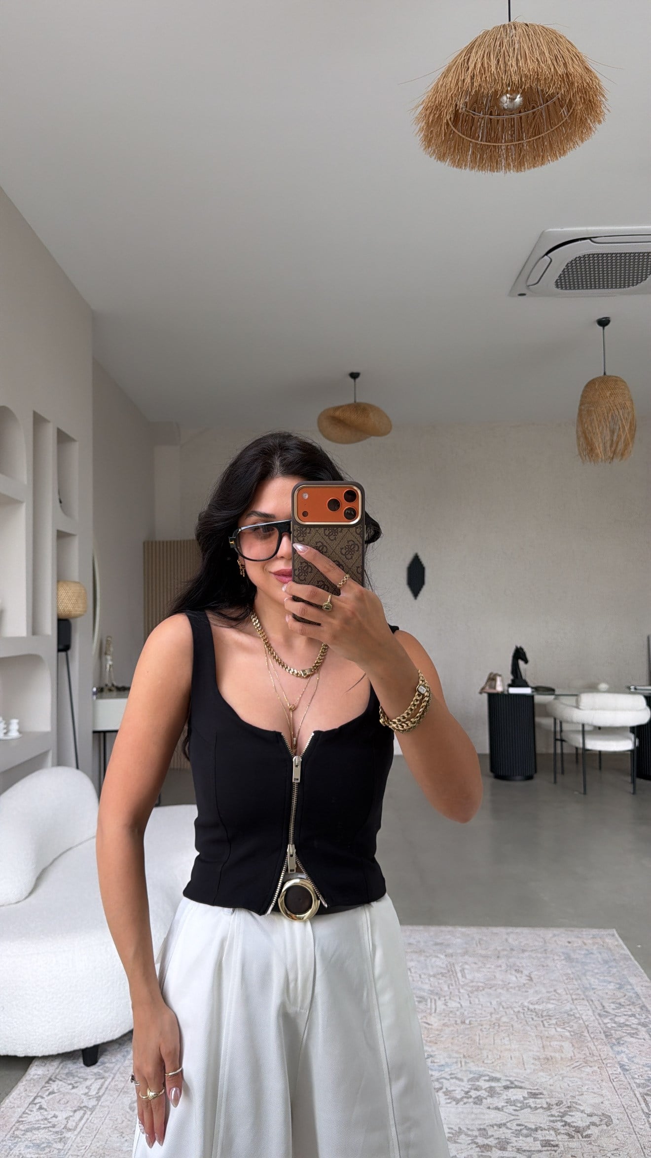 Siyah Dlv Hareketli Fermuarlı Büstiyer