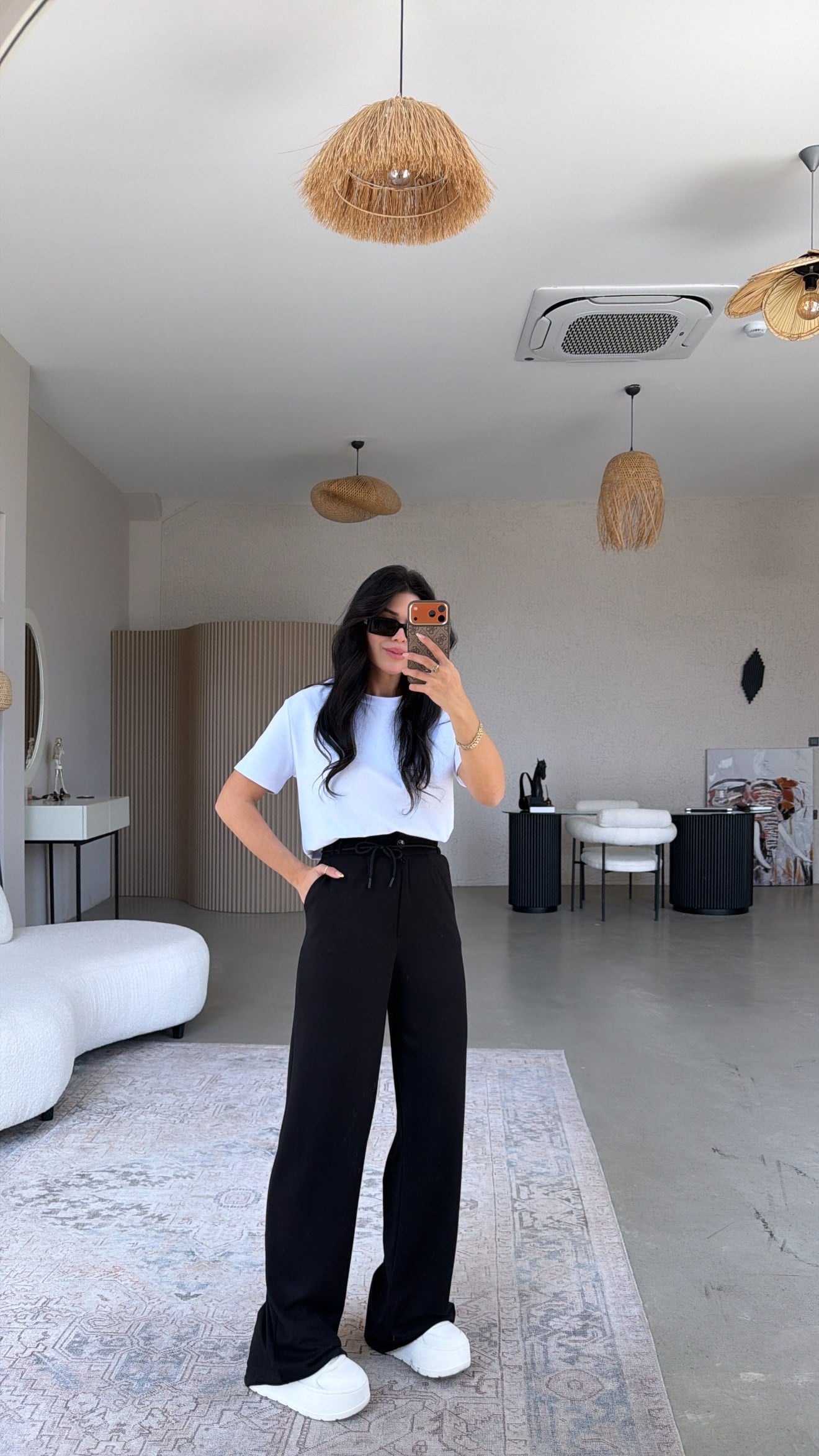Siyah İpli Modal Pantolon