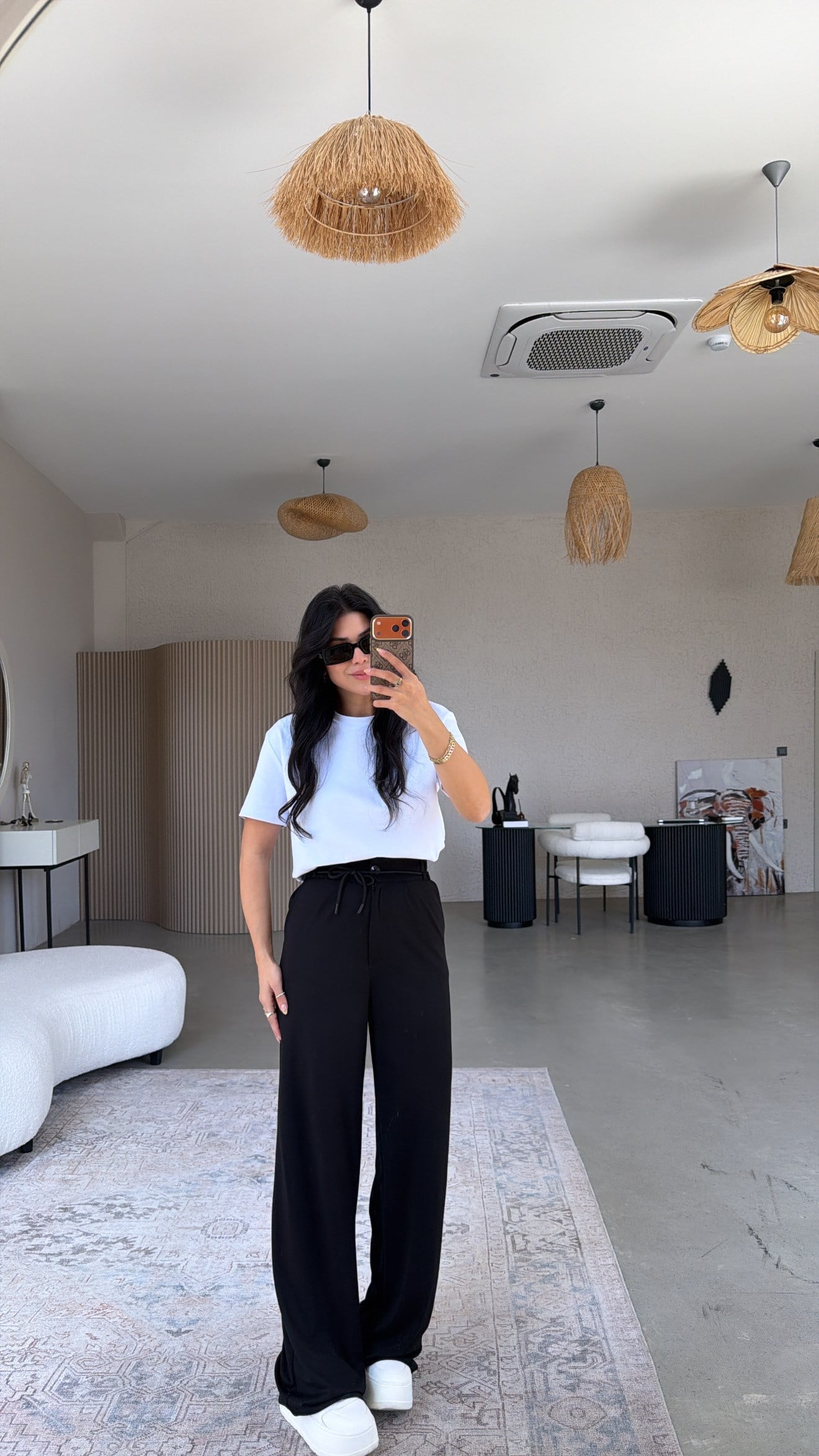 Siyah İpli Modal Pantolon