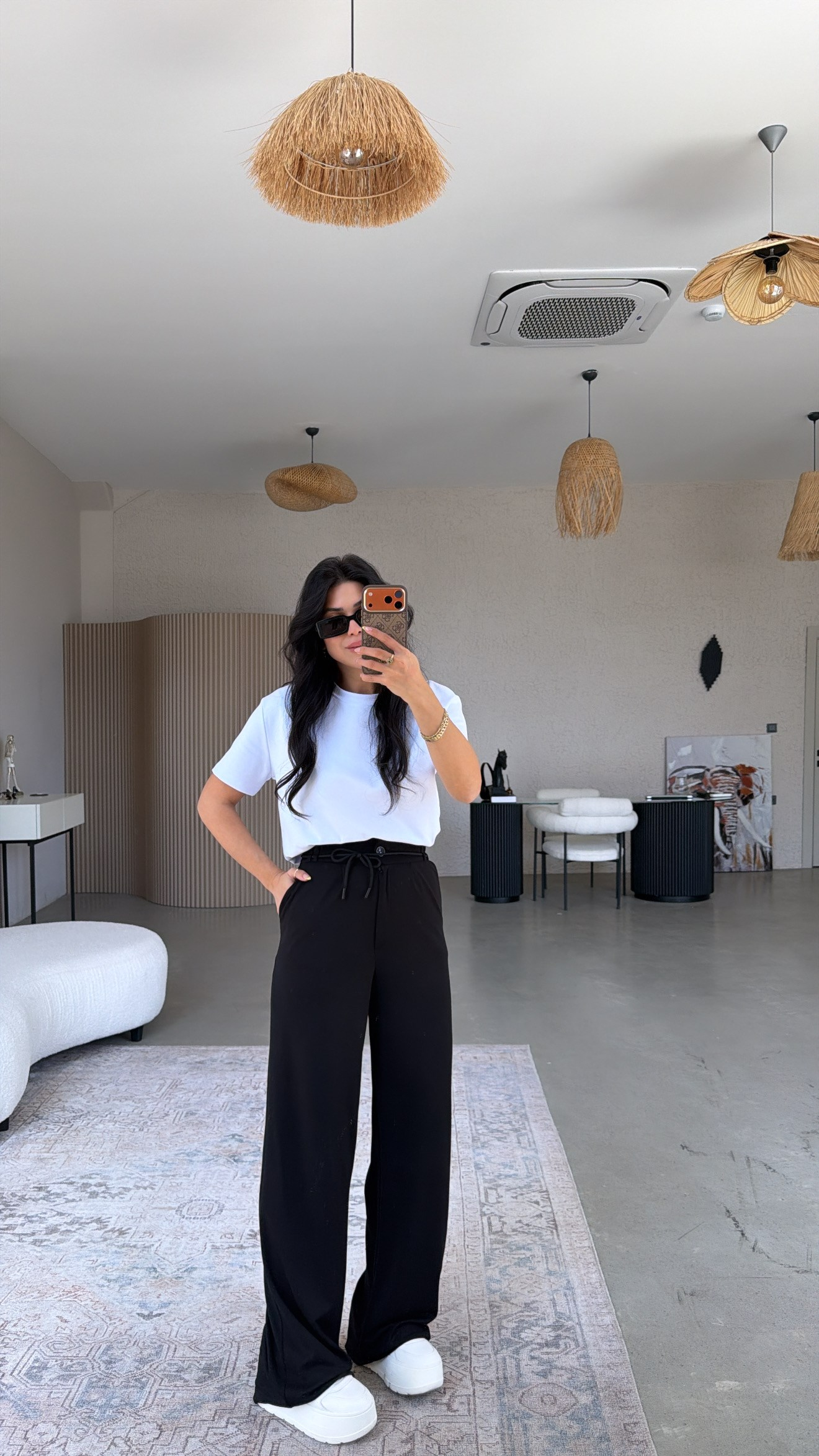 Siyah İpli Modal Pantolon