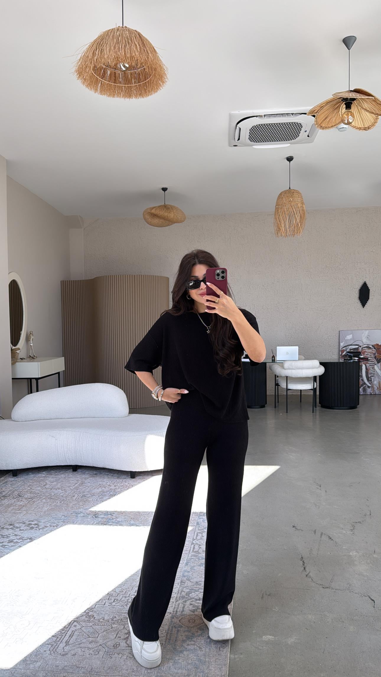 Siyah İthal Yumuşak Basic Takım