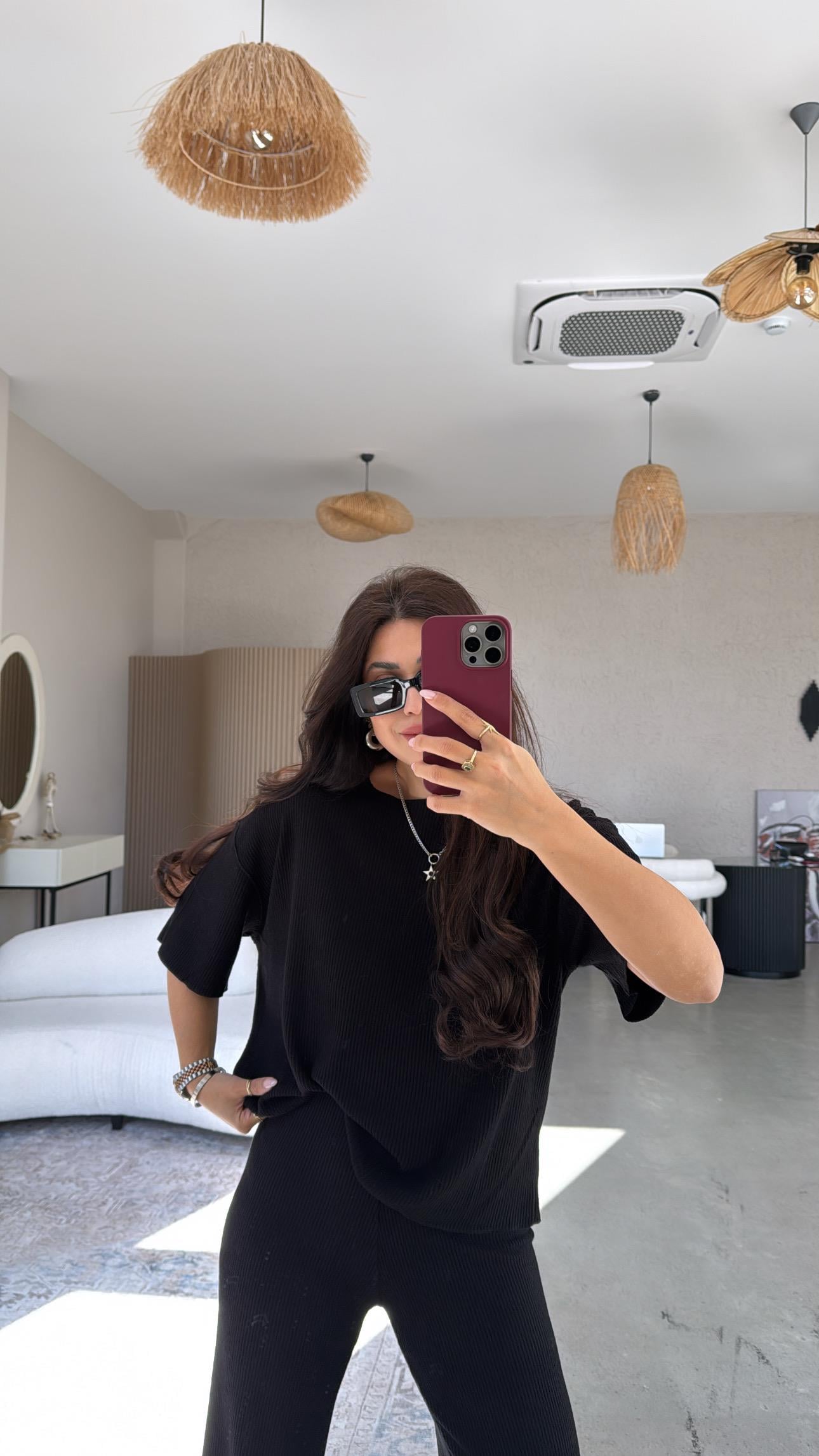 Siyah İthal Yumuşak Basic Takım