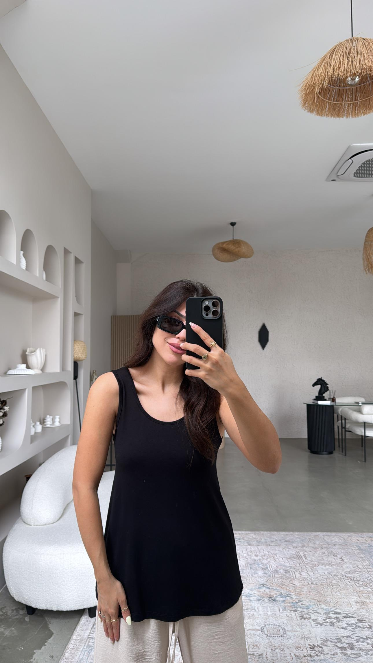 Siyah Kalın Askı Salaş Atlet