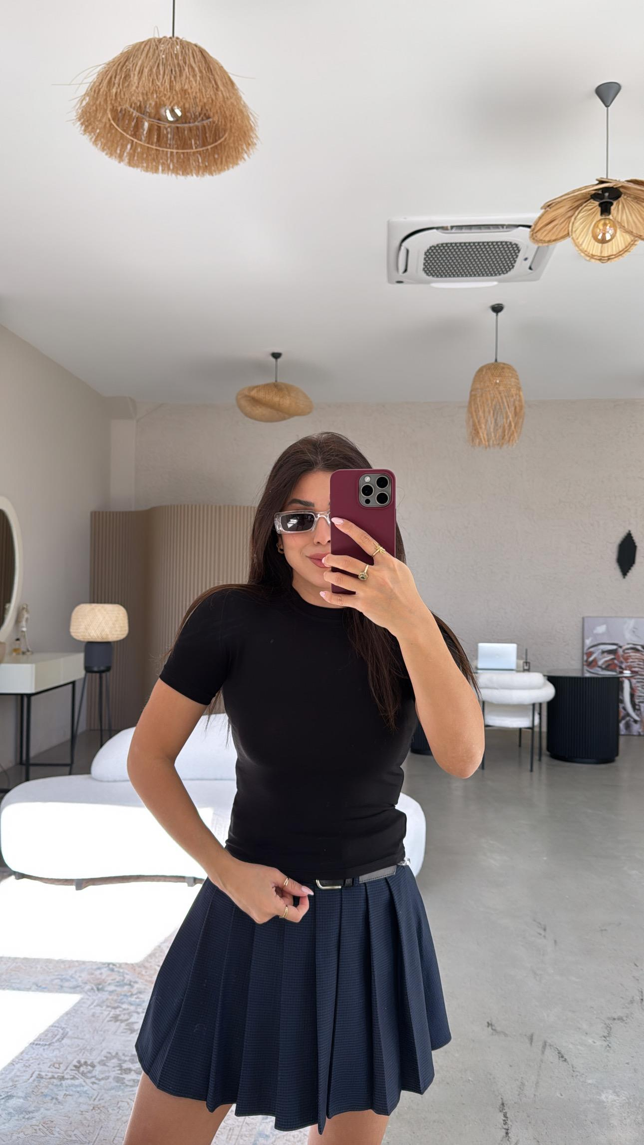 Siyah Kısa Kollu Oys Basic