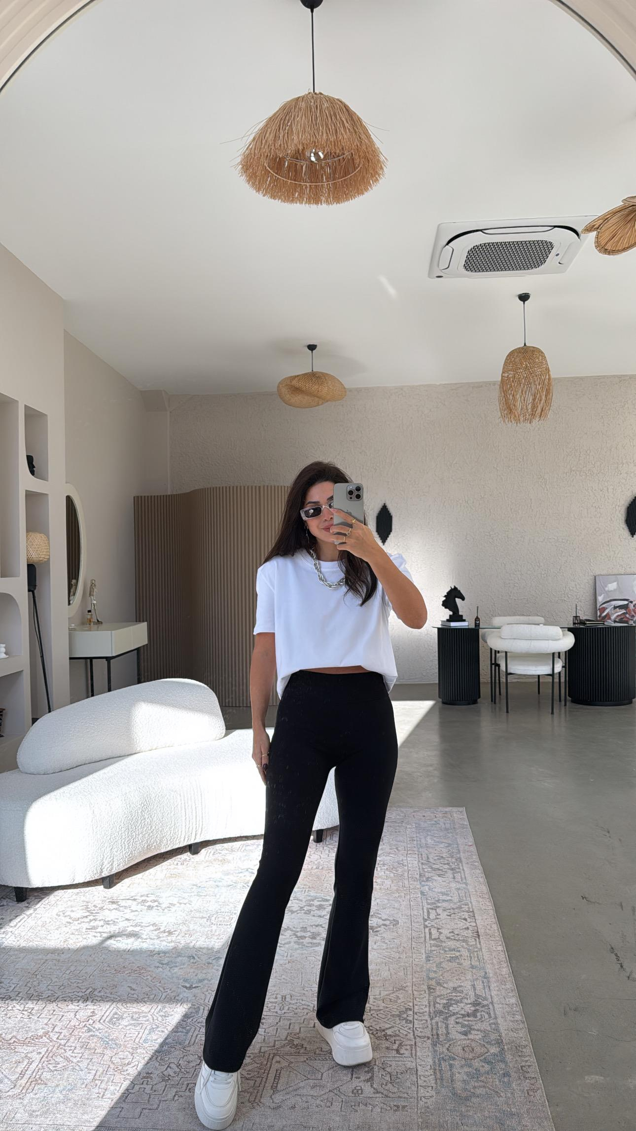 Siyah Modal İspanyol Tayt