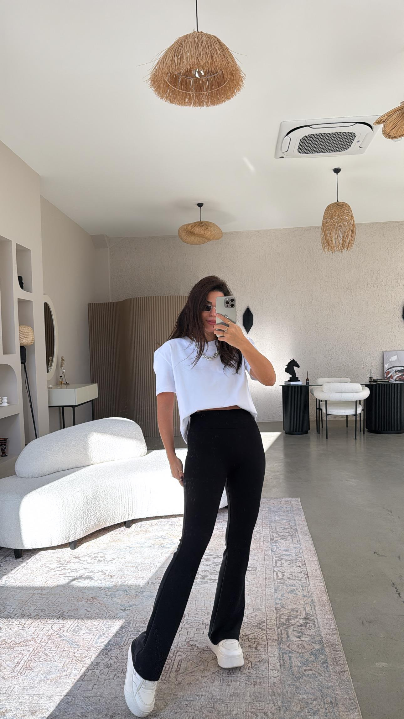 Siyah Modal İspanyol Tayt