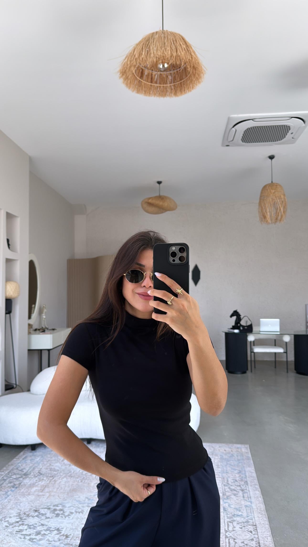 Siyah Oys Modal Dik Yaka Basic