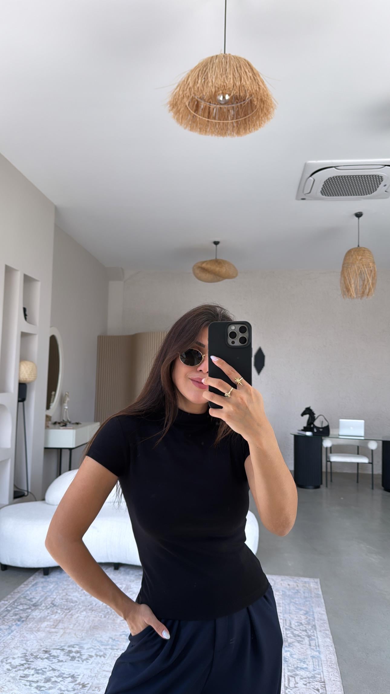 Siyah Oys Modal Dik Yaka Basic