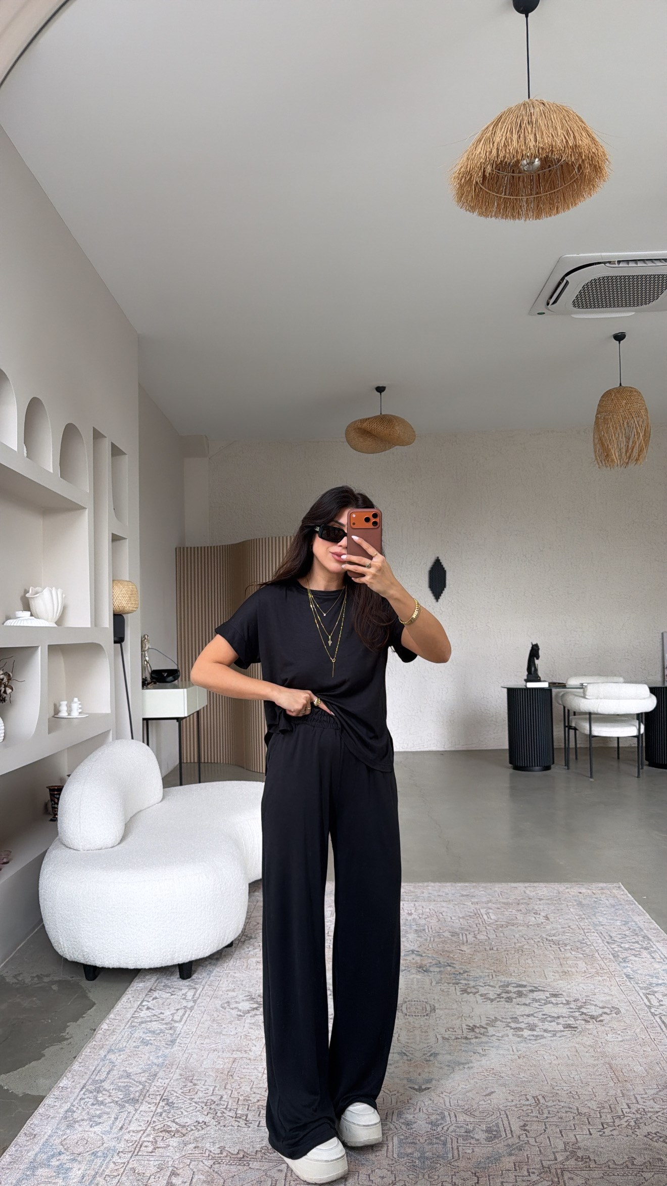 Siyah Pike Modal Basic Kısa Kollu Takım