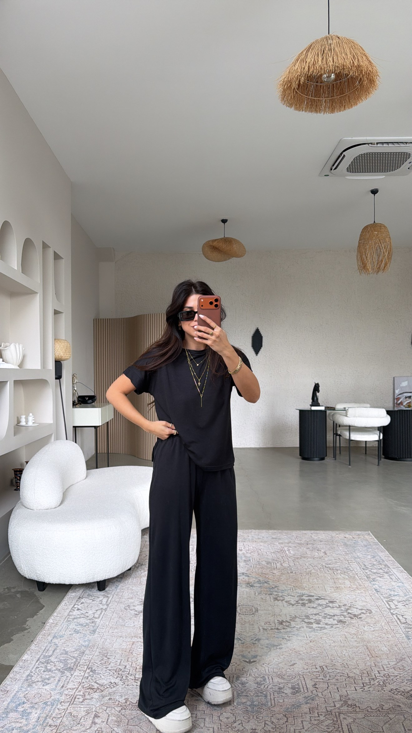 Siyah Pike Modal Basic Kısa Kollu Takım