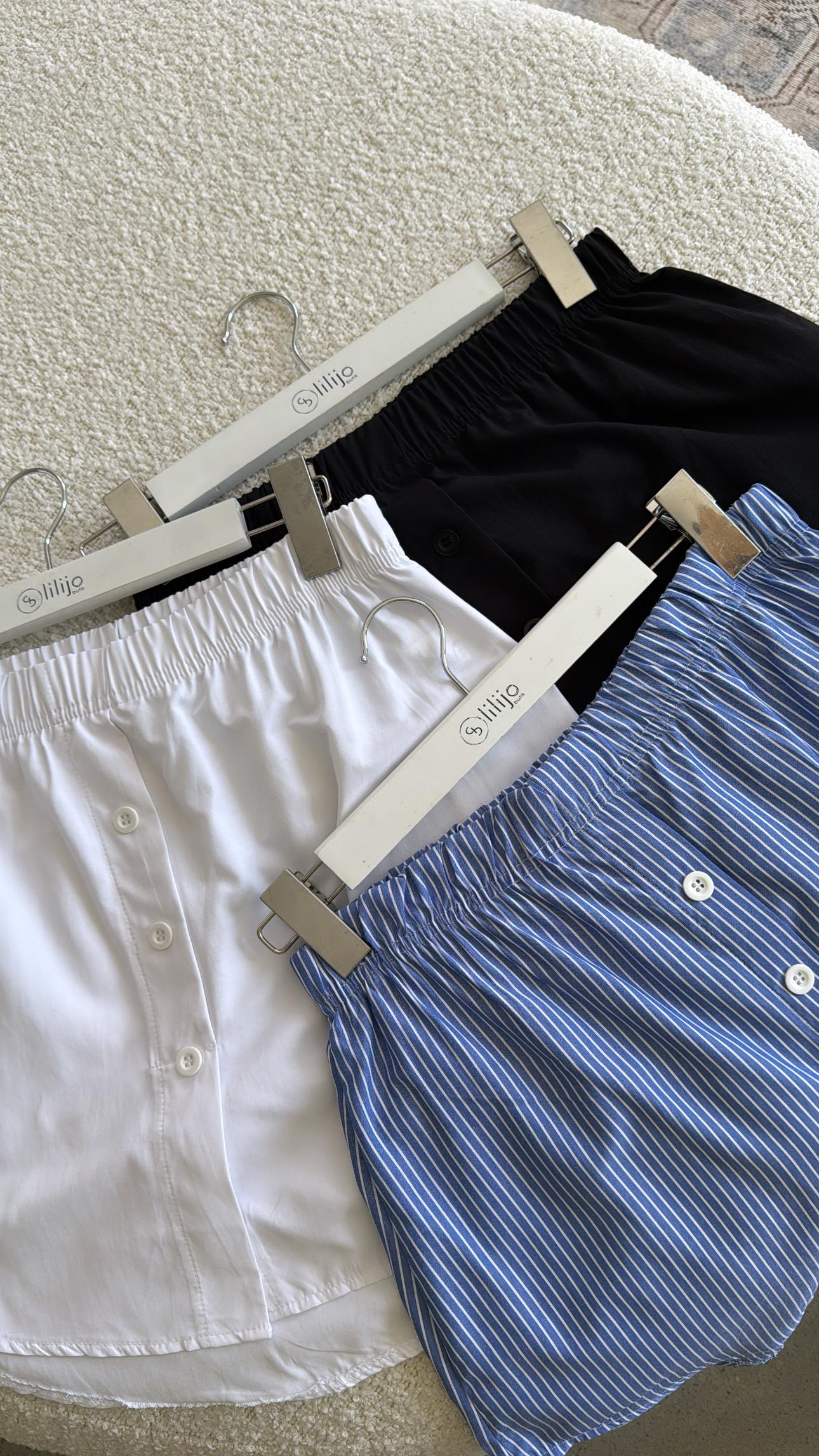 Siyah Poplin Kombin Eteği