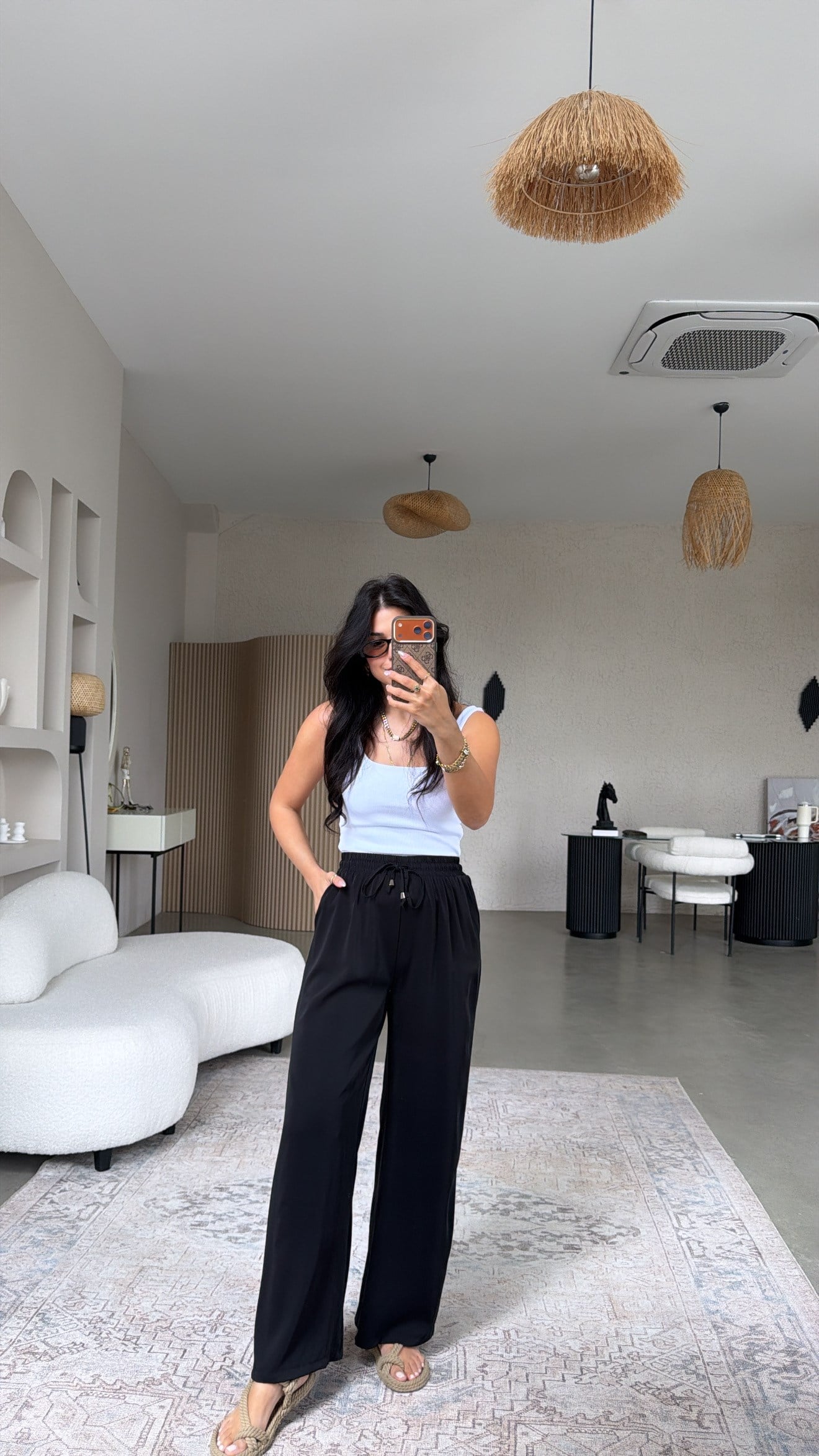 Siyah Premium Tiril Kumaş Pantolon