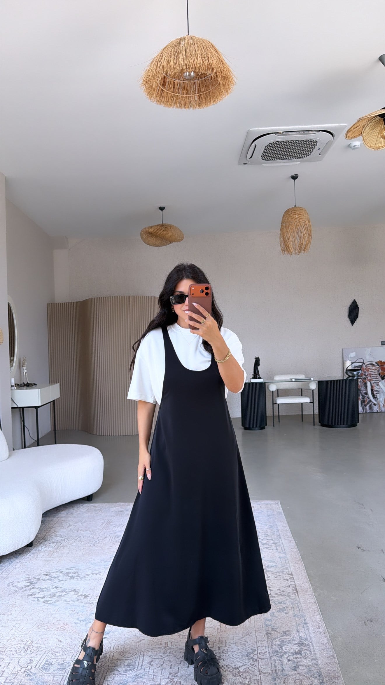 Siyah Twst Orijinal Elbise Tshirt Takım