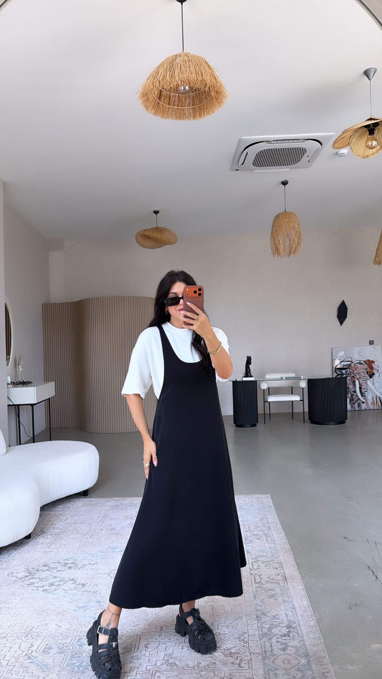 Siyah Twst Orijinal Elbise Tshirt Takım