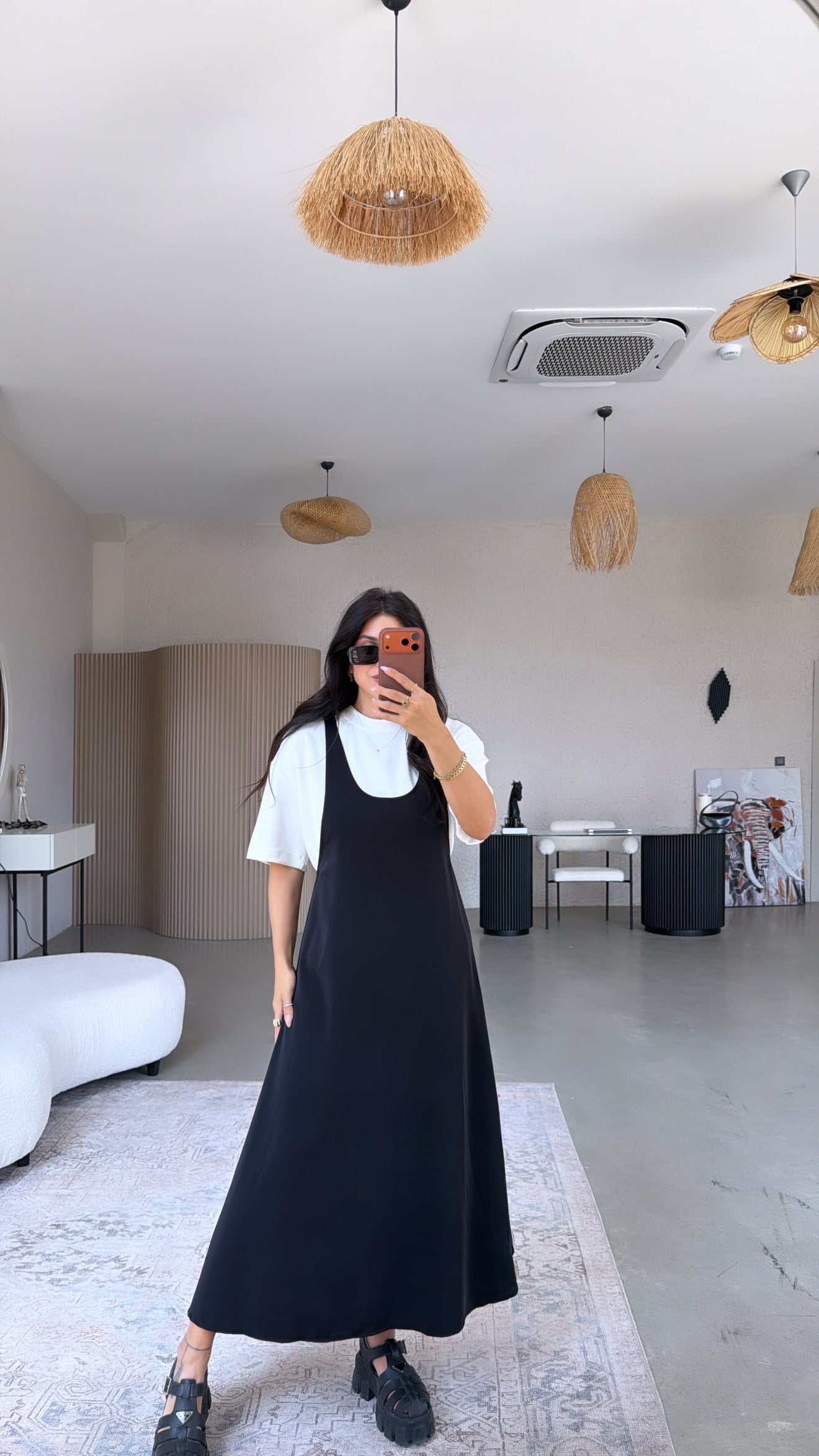 Siyah Twst Orijinal Elbise Tshirt Takım
