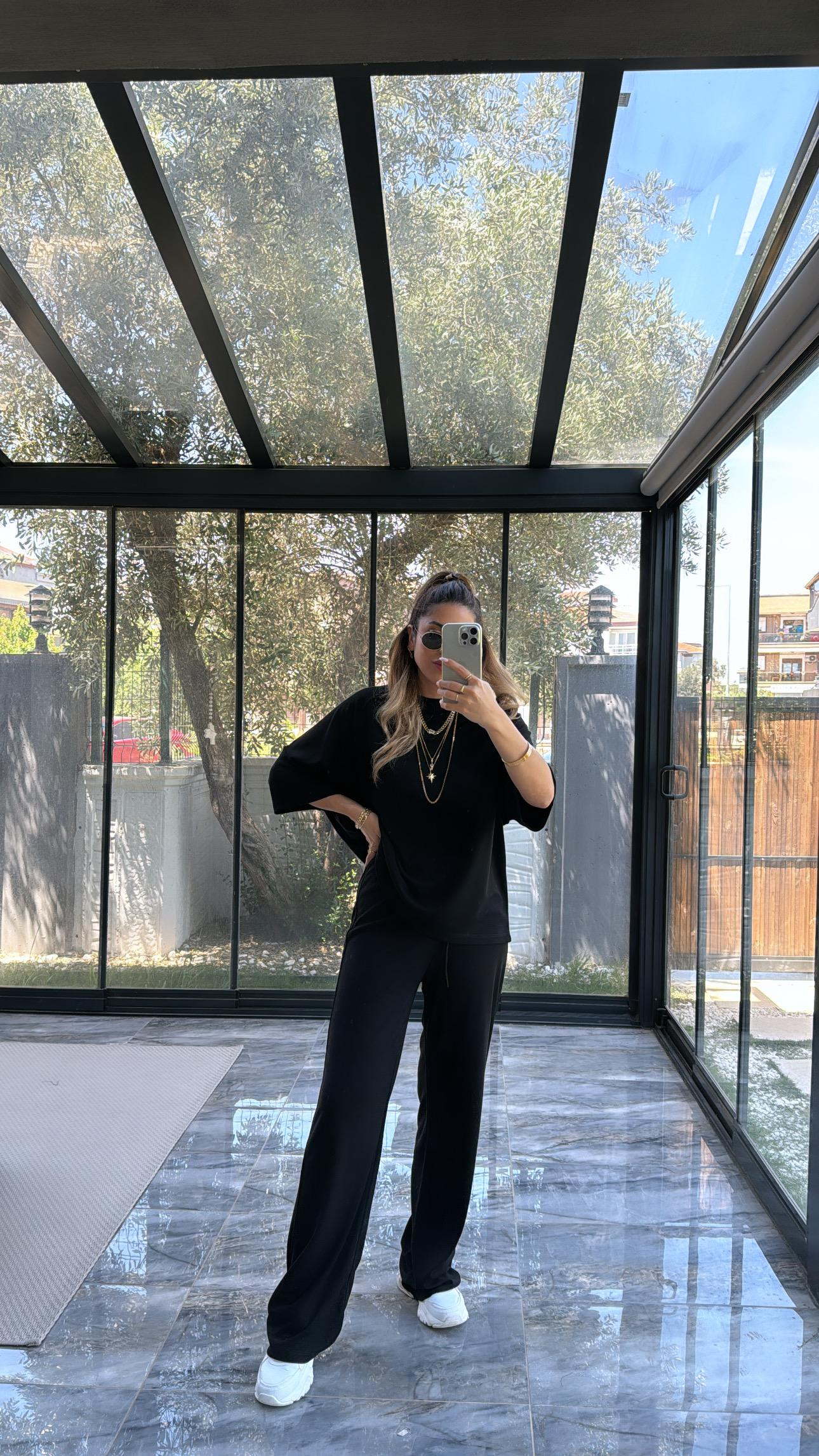 Siyah ZR Bol Paça Basic Takım