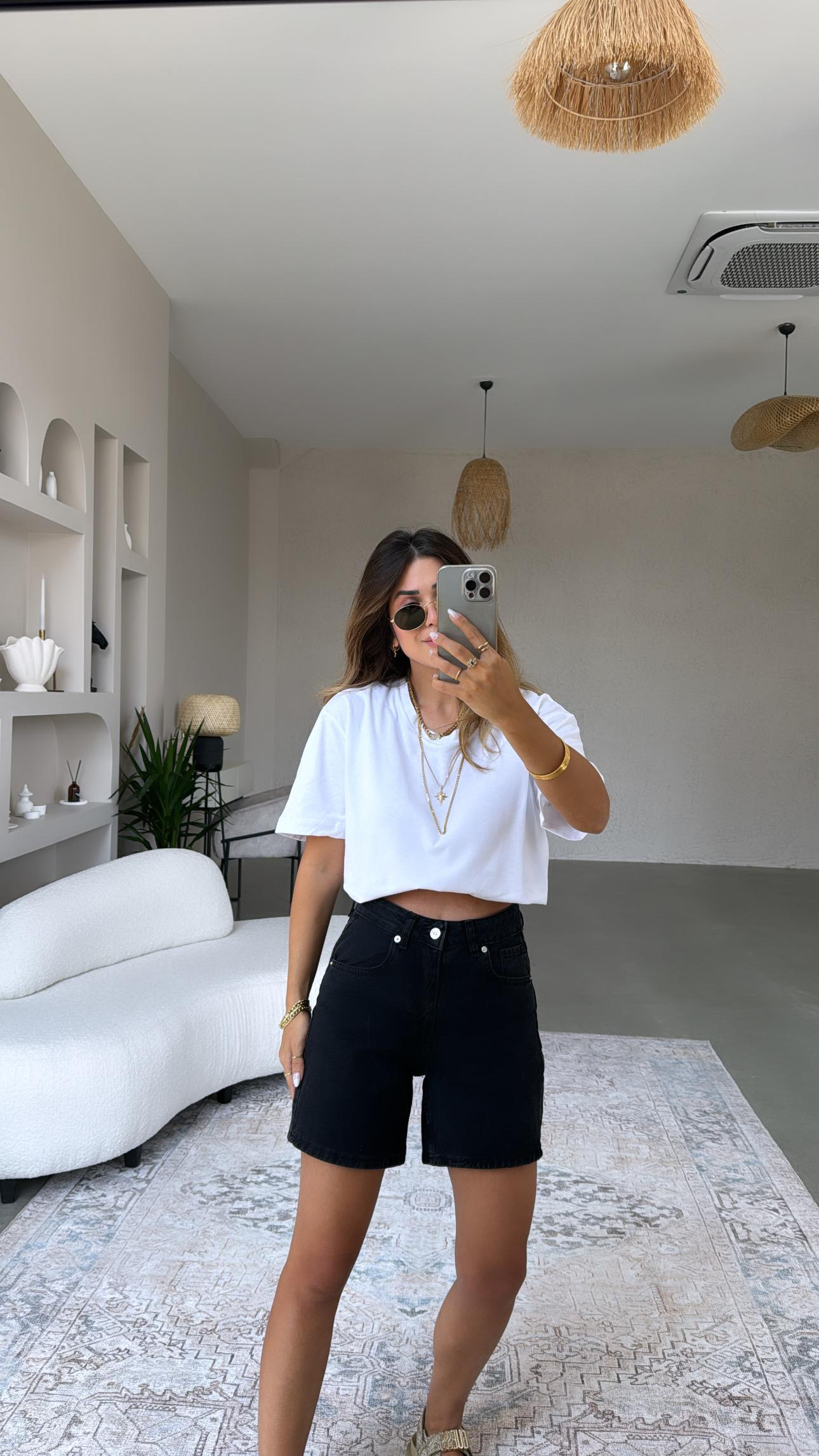Siyah ZR Jean Şort