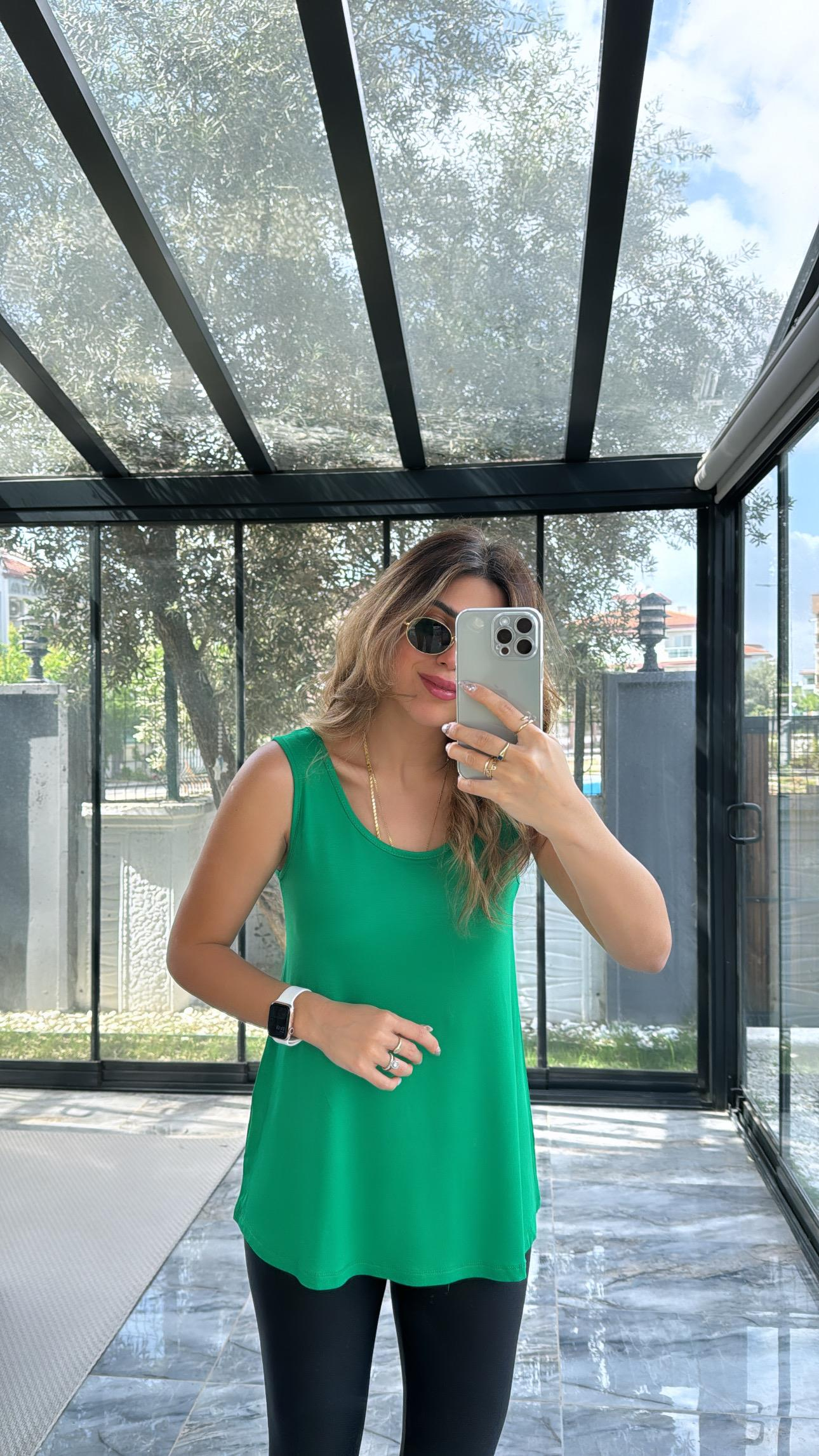 Yeşil Kalın Askı Salaş Atlet