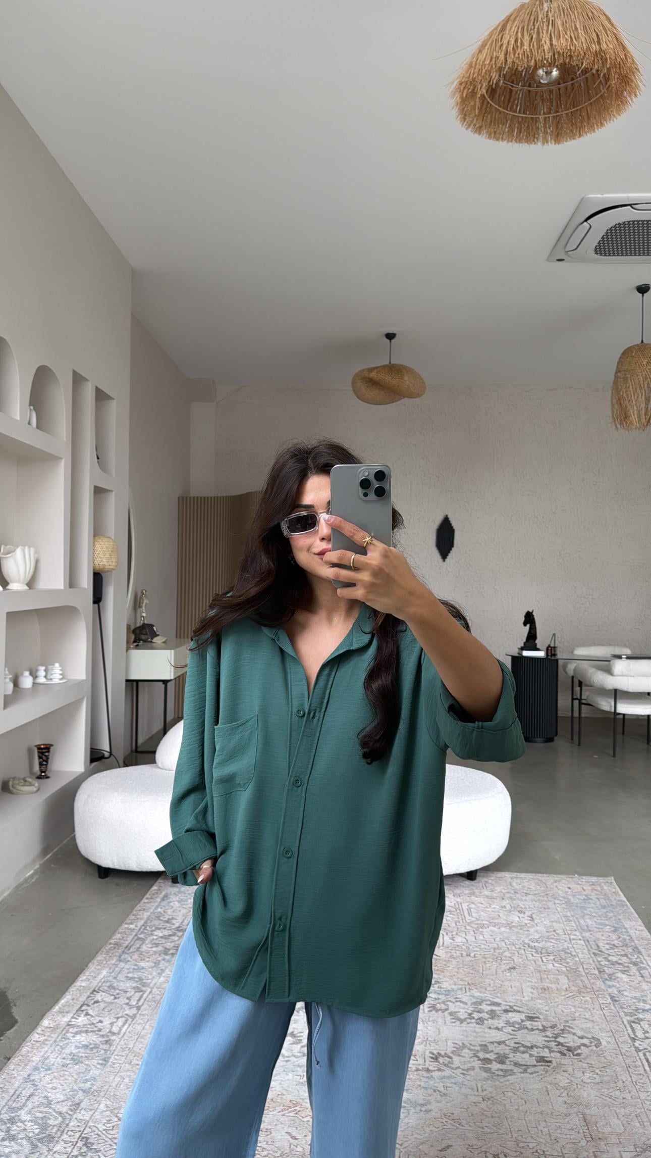 Yeşil Tiril Gömlek