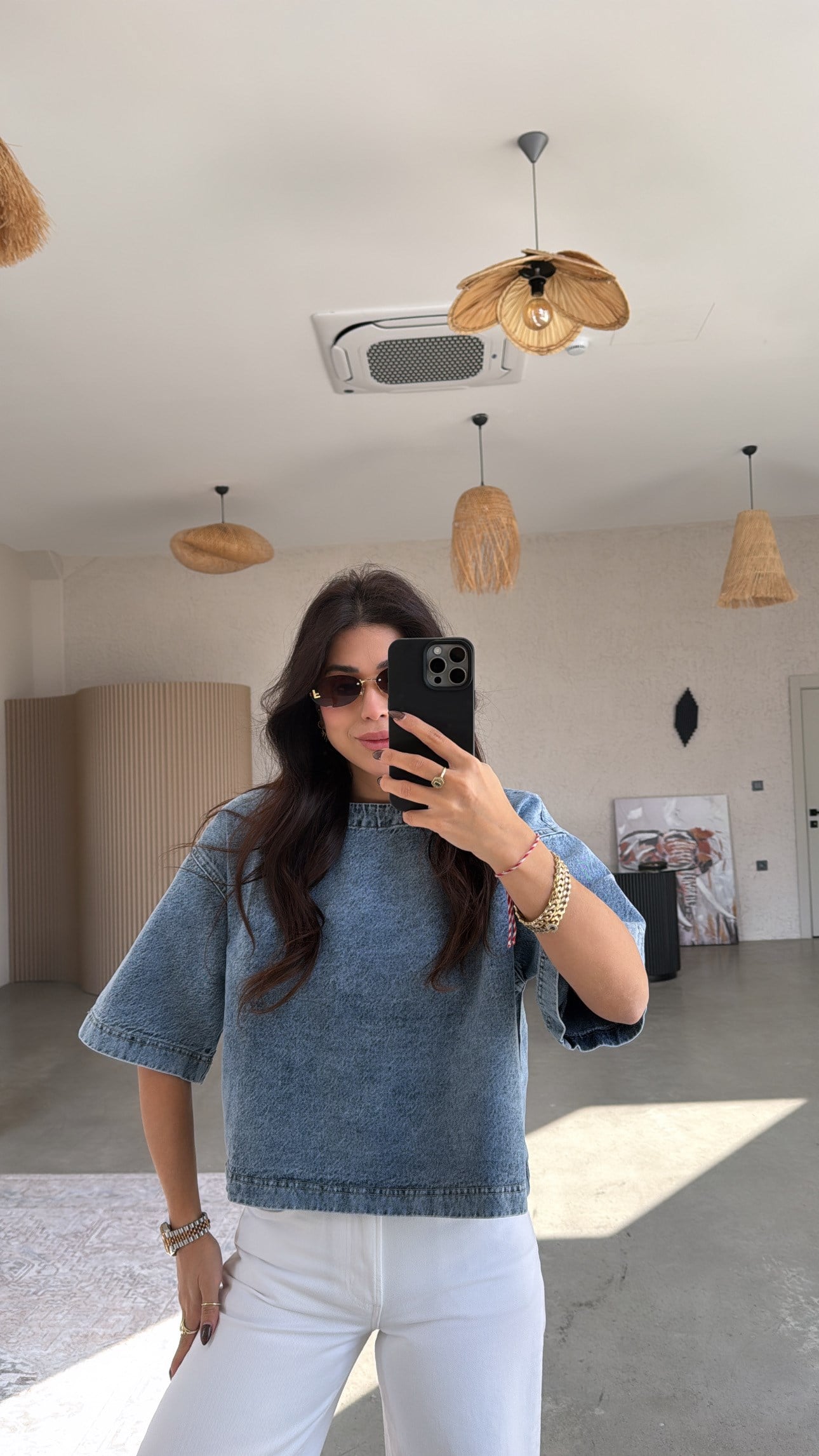 Yıkamalı Oversize Jean Sweat