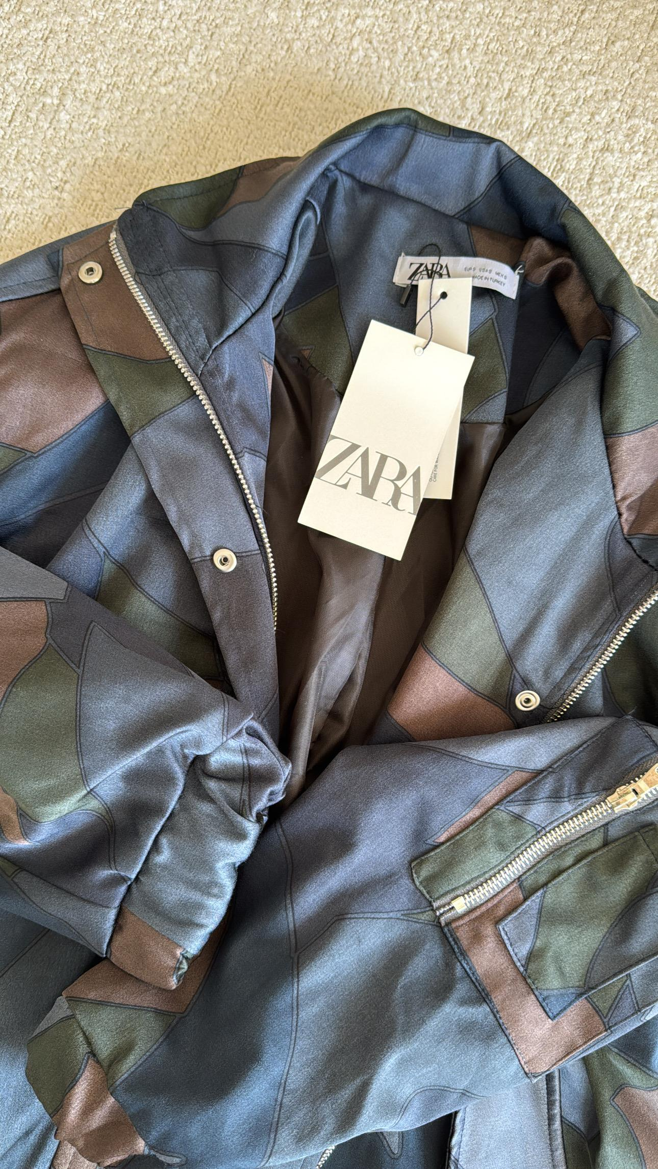 ZR Lacivert Desenli Bomber Ceket