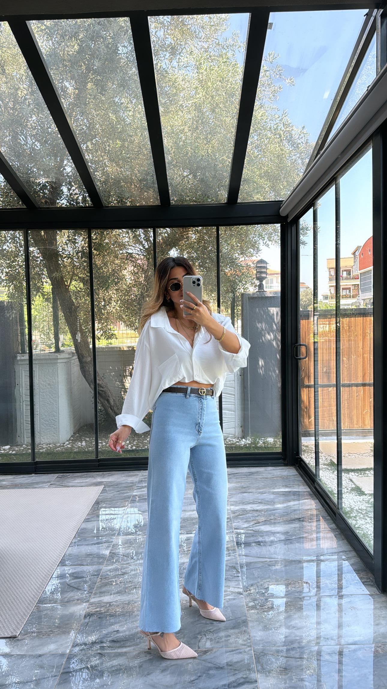 ZR Yüksek Bel Likralı Jean