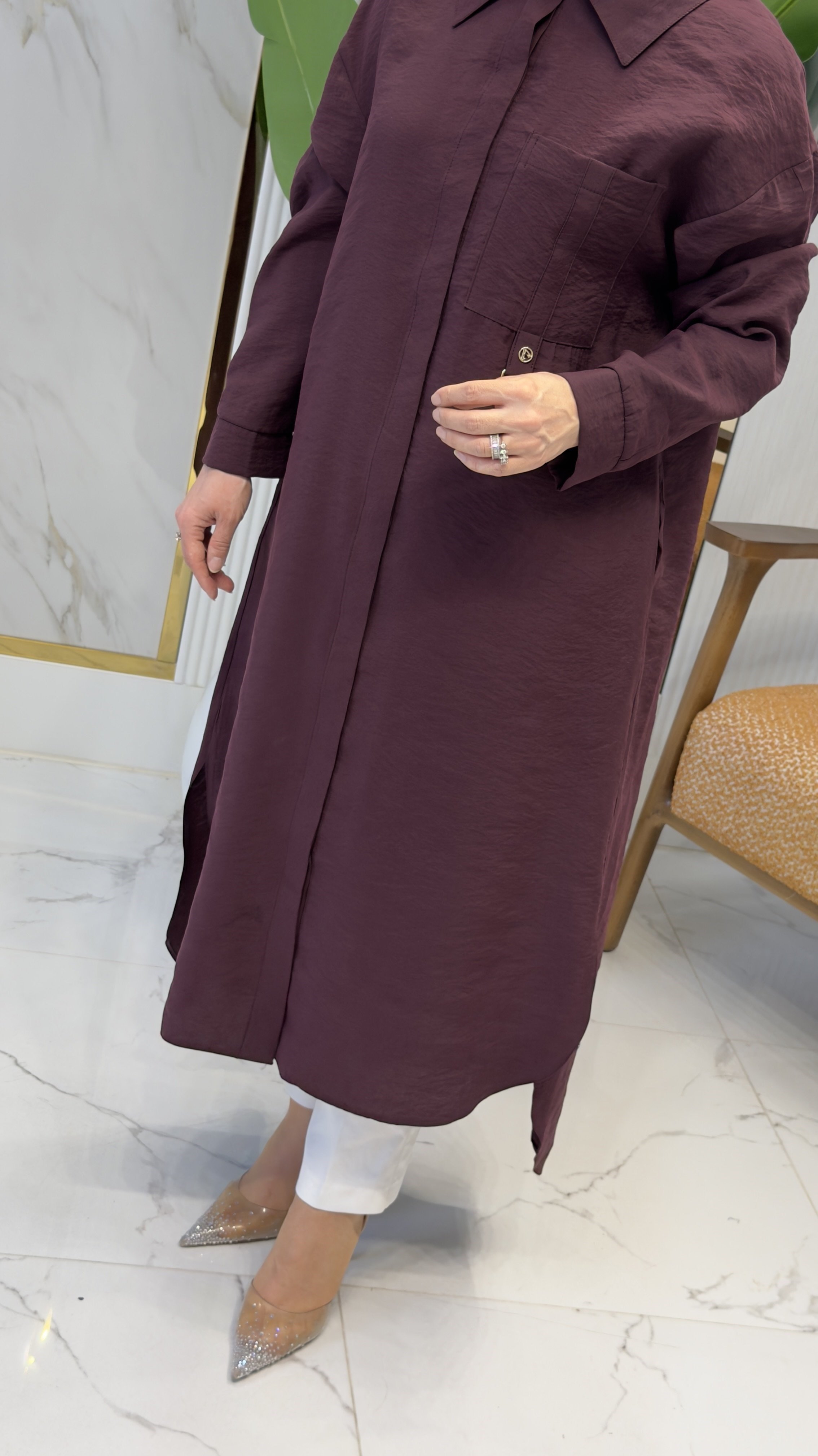 Armine Trend 26YT419 Cep D Toka Uzun Boy Tunik - Bordo