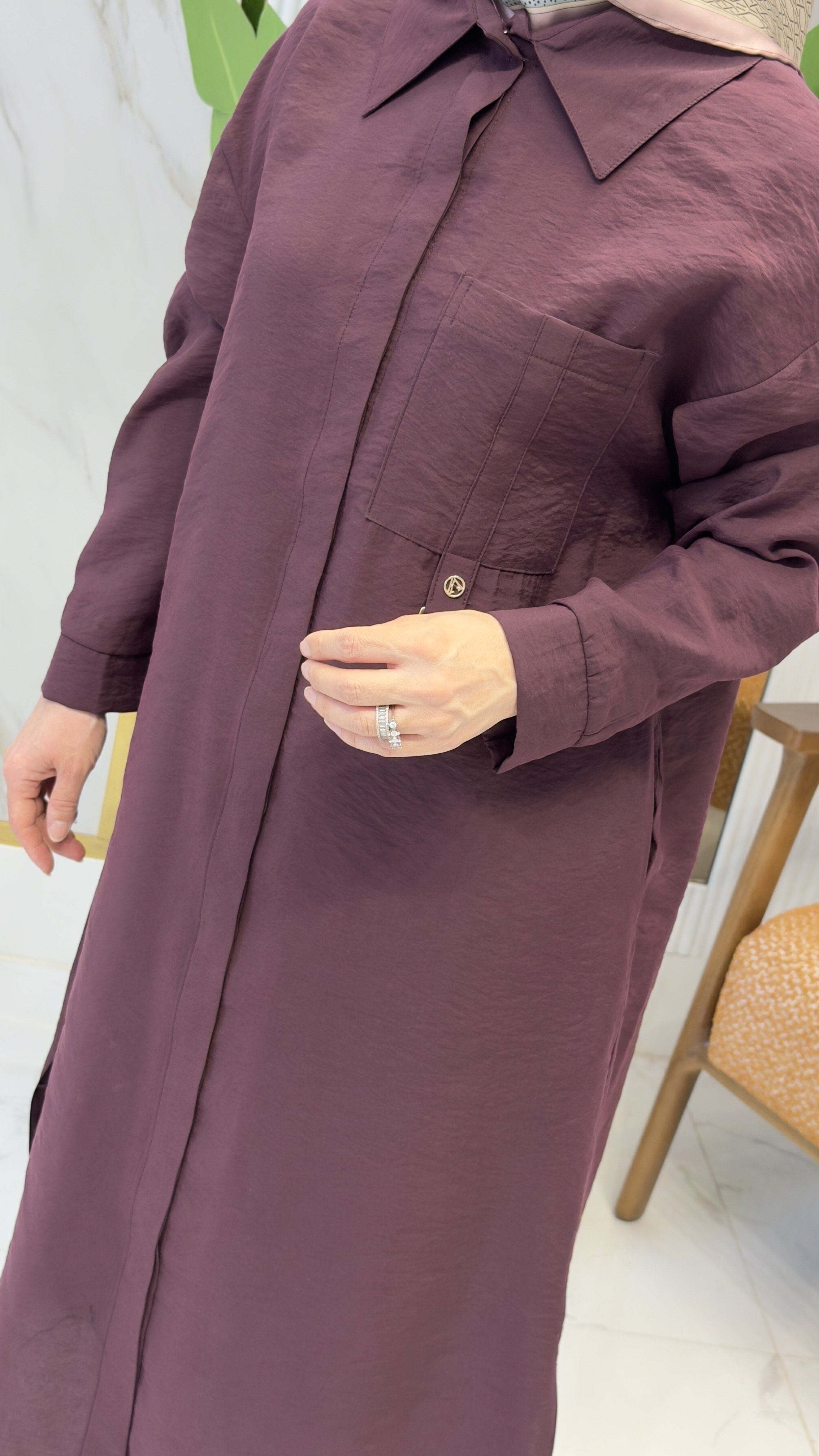 Armine Trend 26YT419 Cep D Toka Uzun Boy Tunik - Bordo