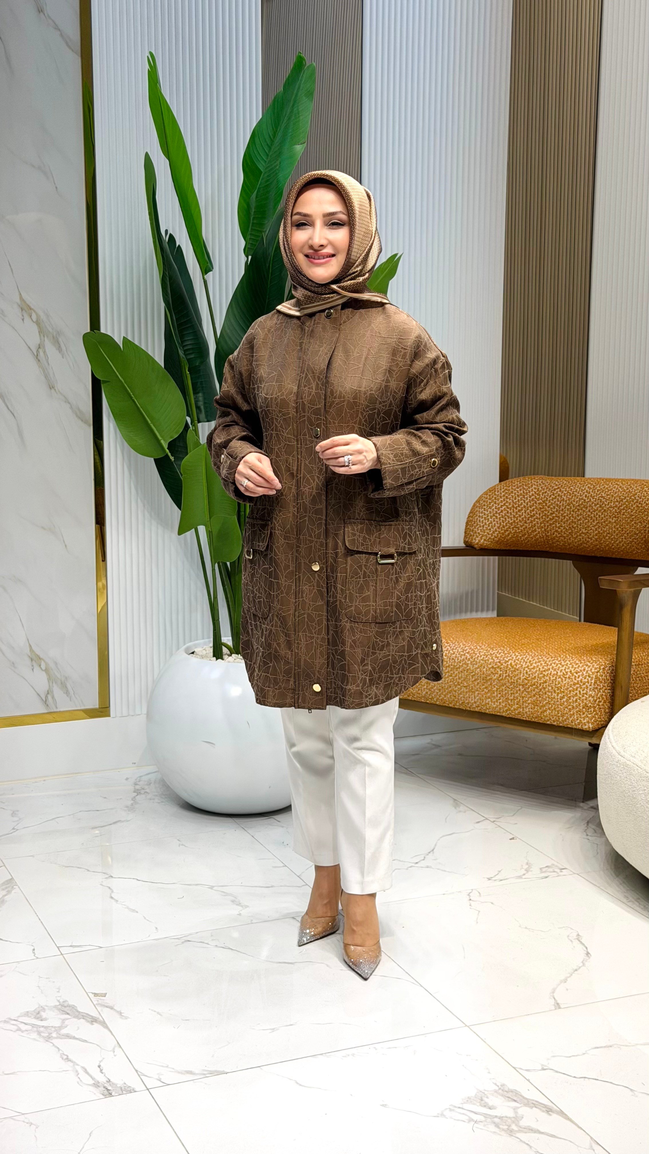 ARMINE TREND 26YT506 CEPLERİ AKSESUAR DETAY KAP - KAHVE