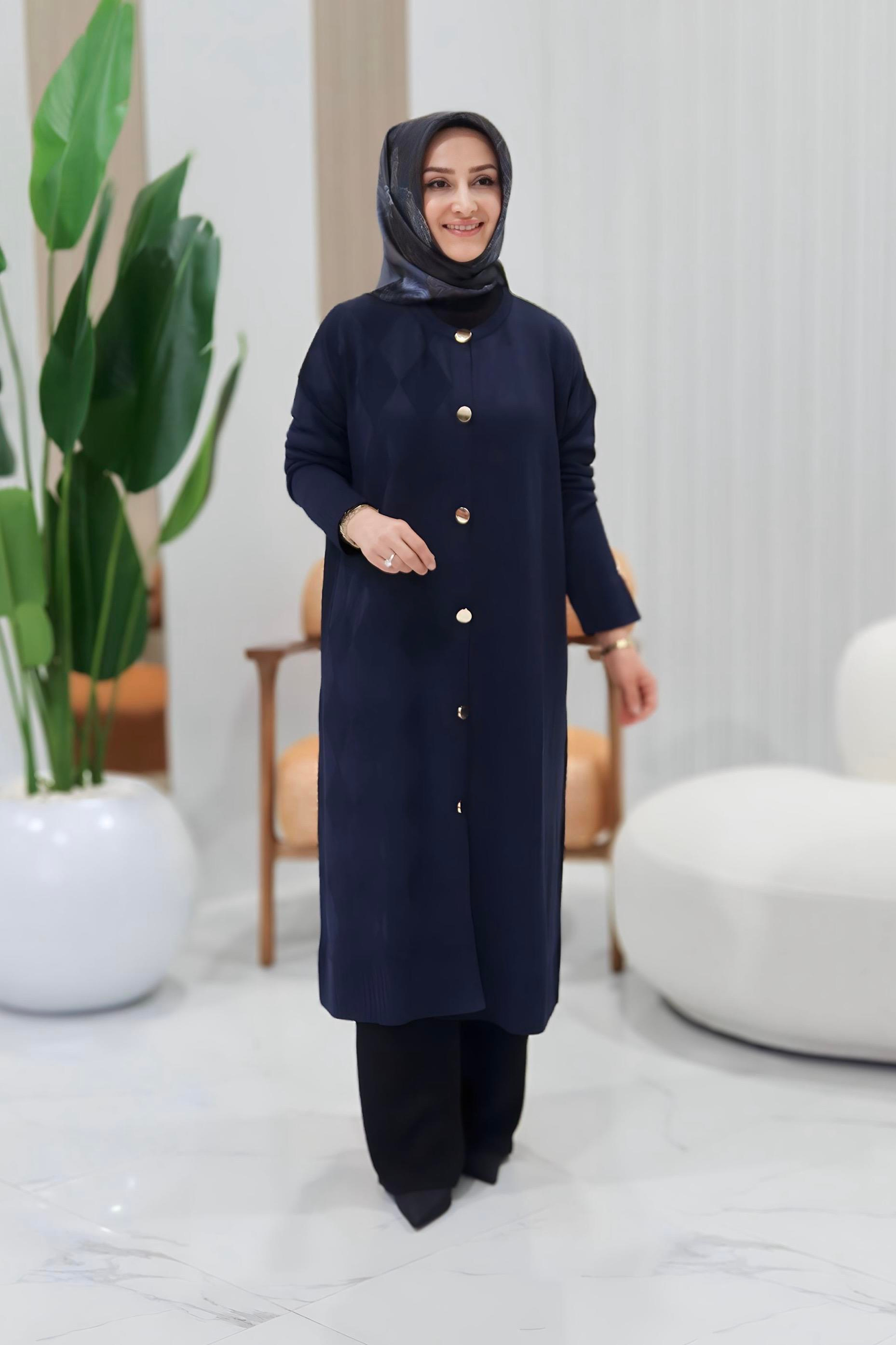 ARMİNE TREND BAKLAVA DESENLİ HIRKA - 25YTD4124