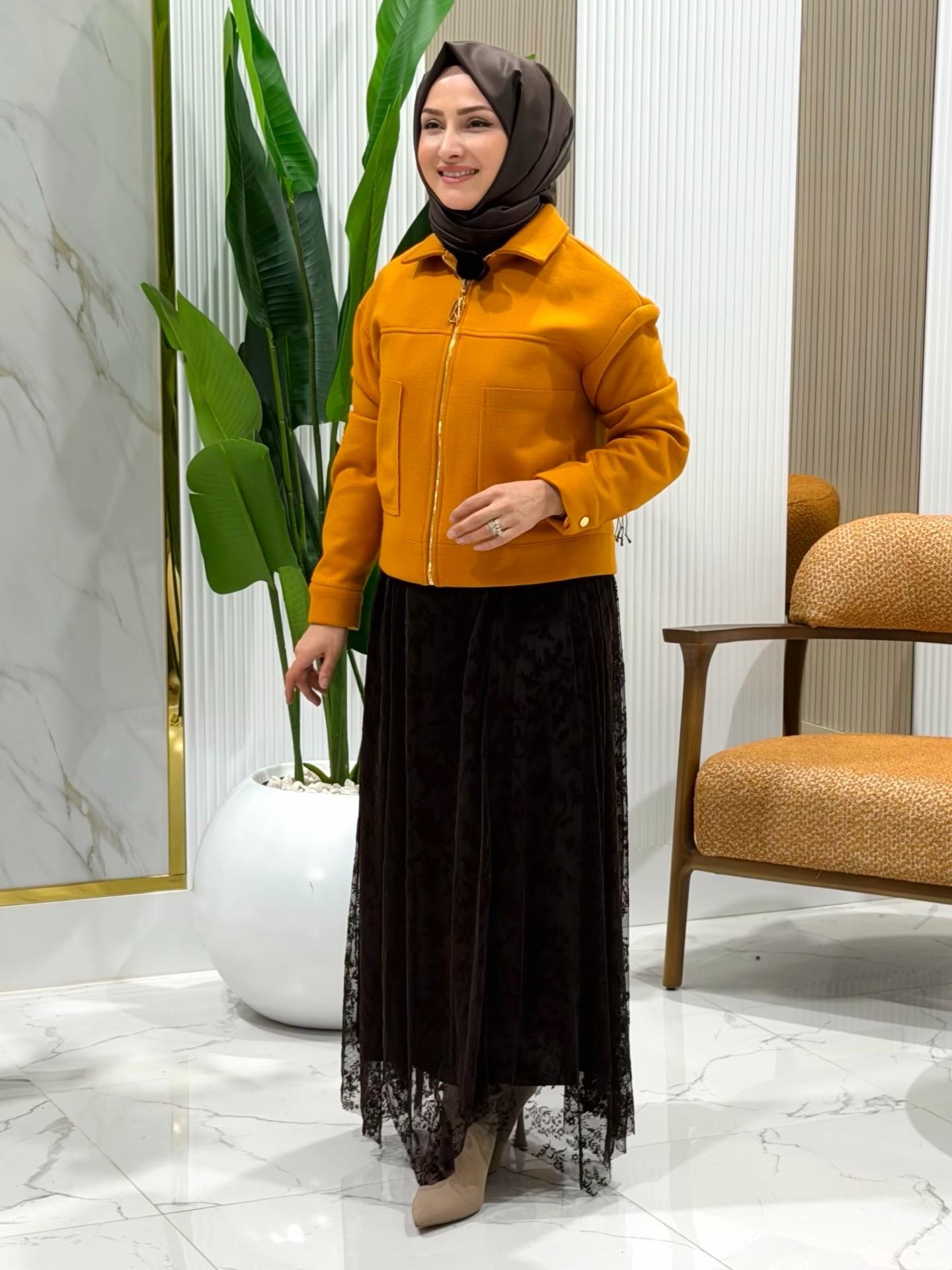 ARMİNE TREND BAMBER CEKET HARDAL- 25KT517