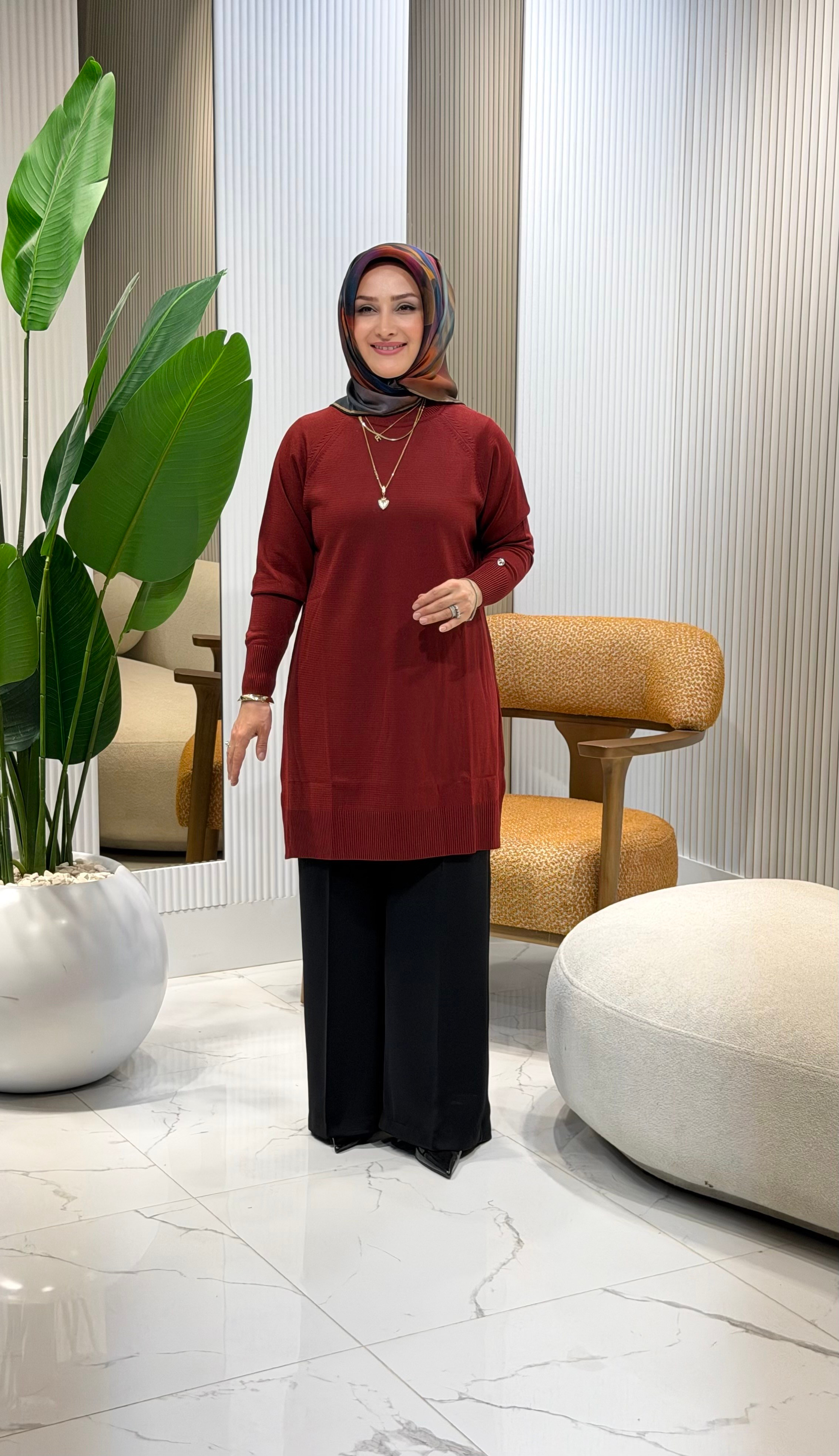 ARMİNE TREND BASIC TRİKO TUNİK BORDO- 26KTD419