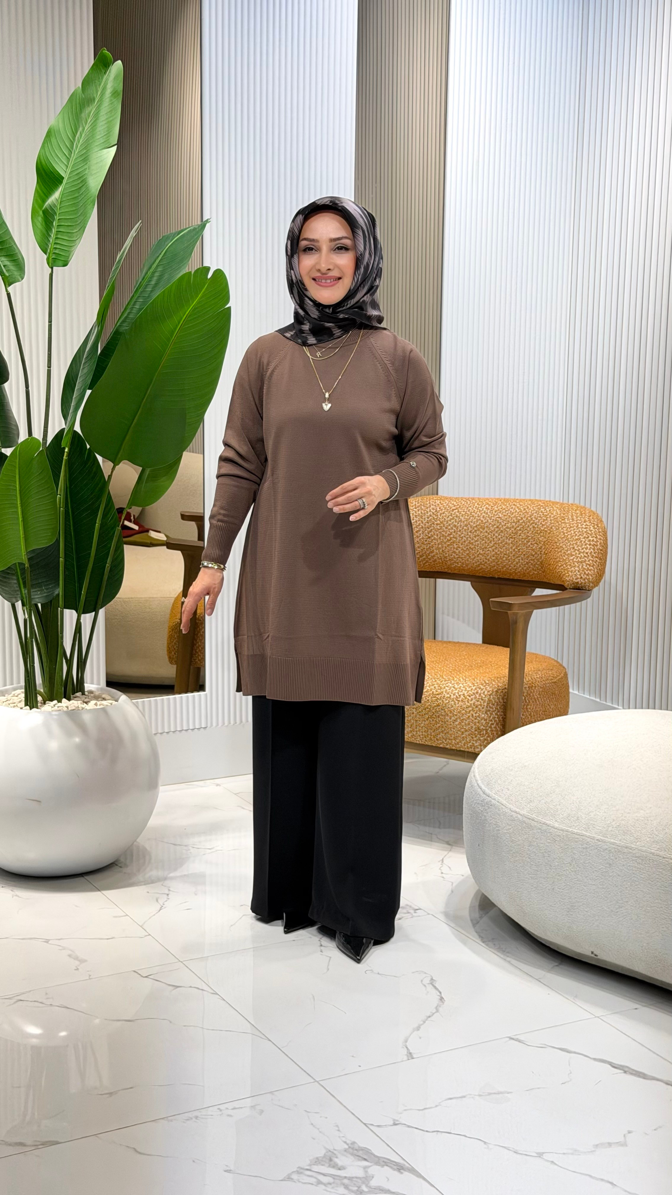 ARMİNE TREND BASIC TRİKO TUNİK MOCHA- 26KTD419