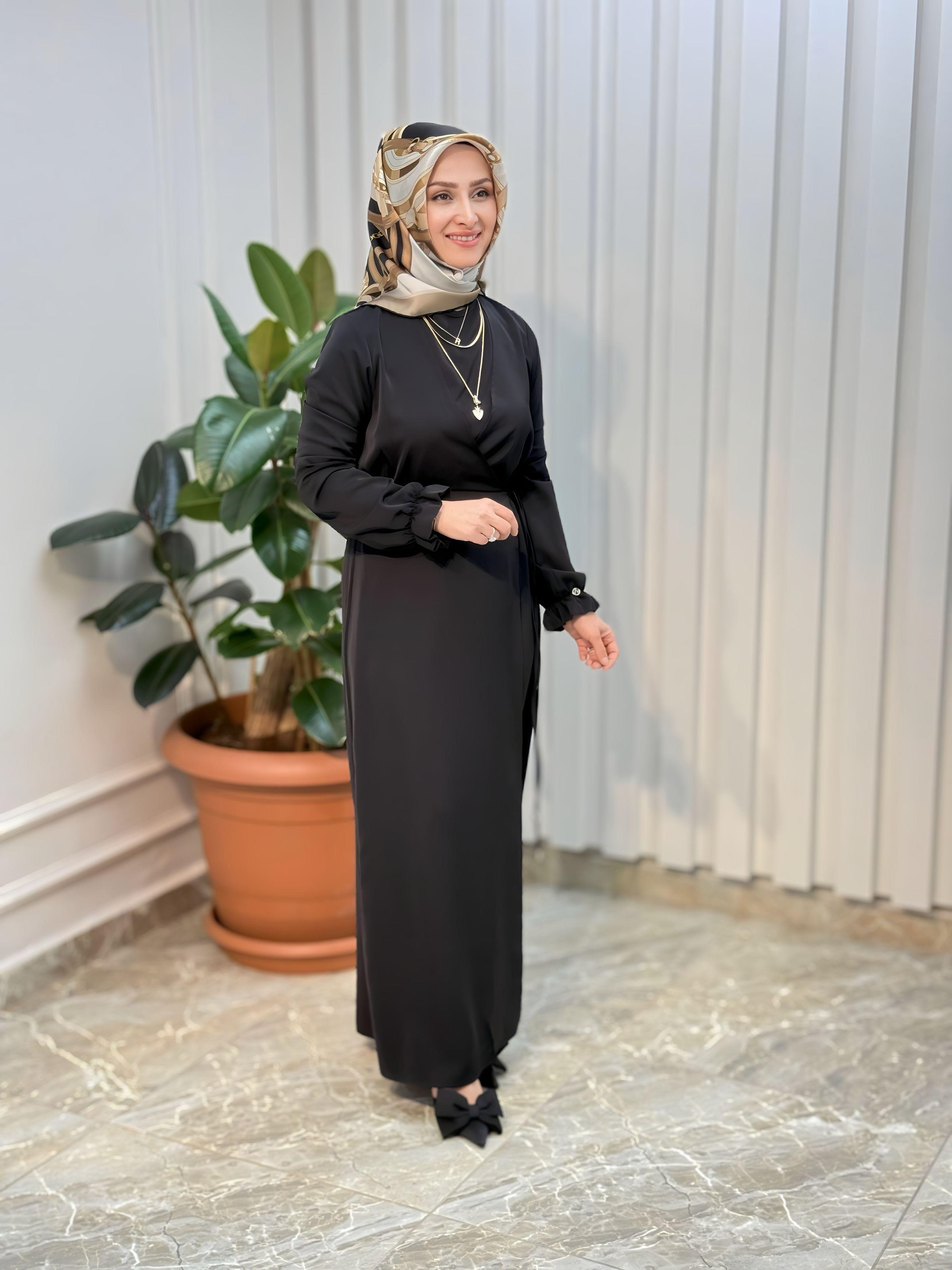 ARMİNE TREND BELİ BÜZGÜLÜ ELBİSE 25YT944
