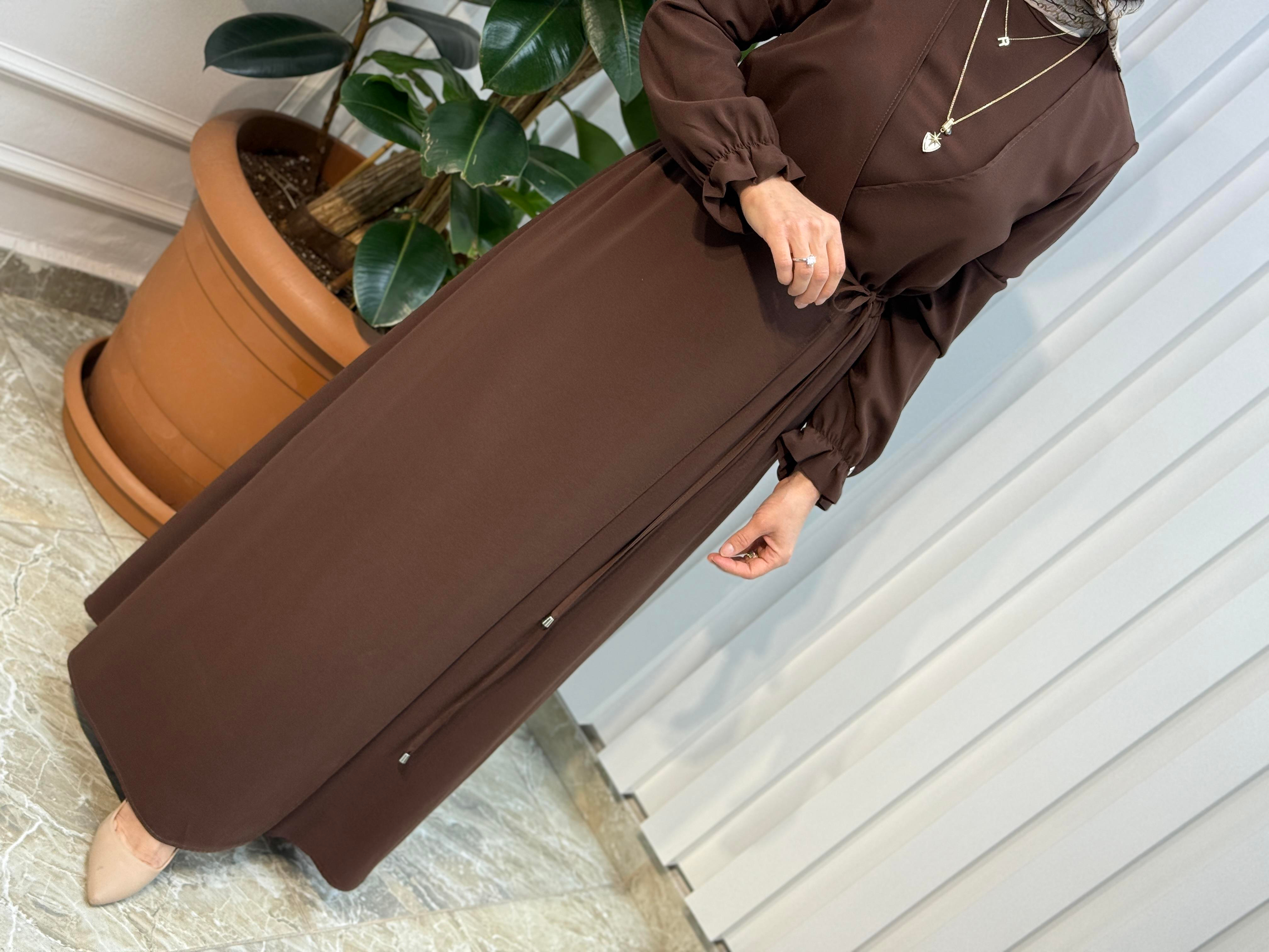 ARMİNE TREND BELİ BÜZGÜLÜ ELBİSE 25YT944