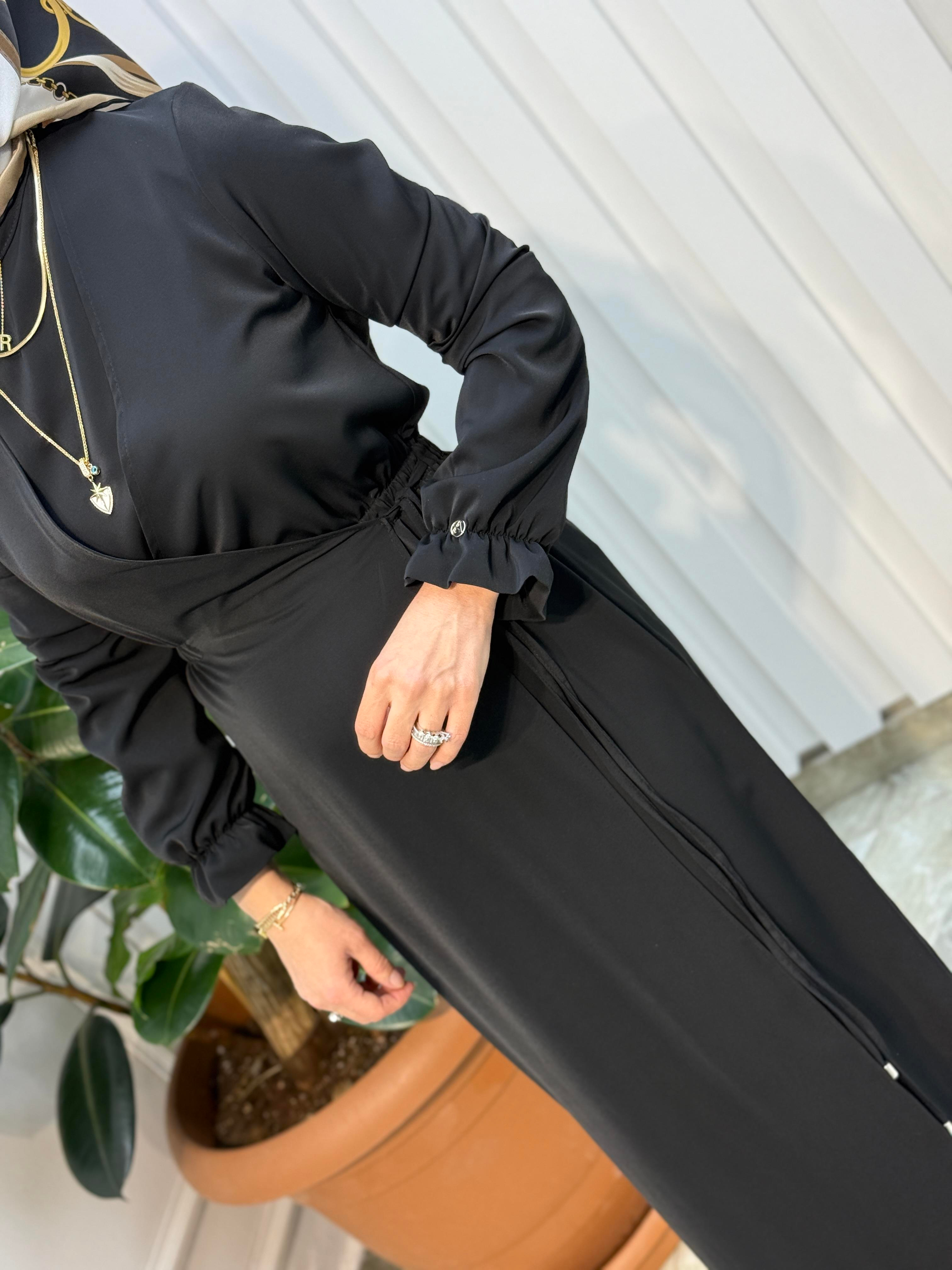ARMİNE TREND BELİ BÜZGÜLÜ ELBİSE 25YT944