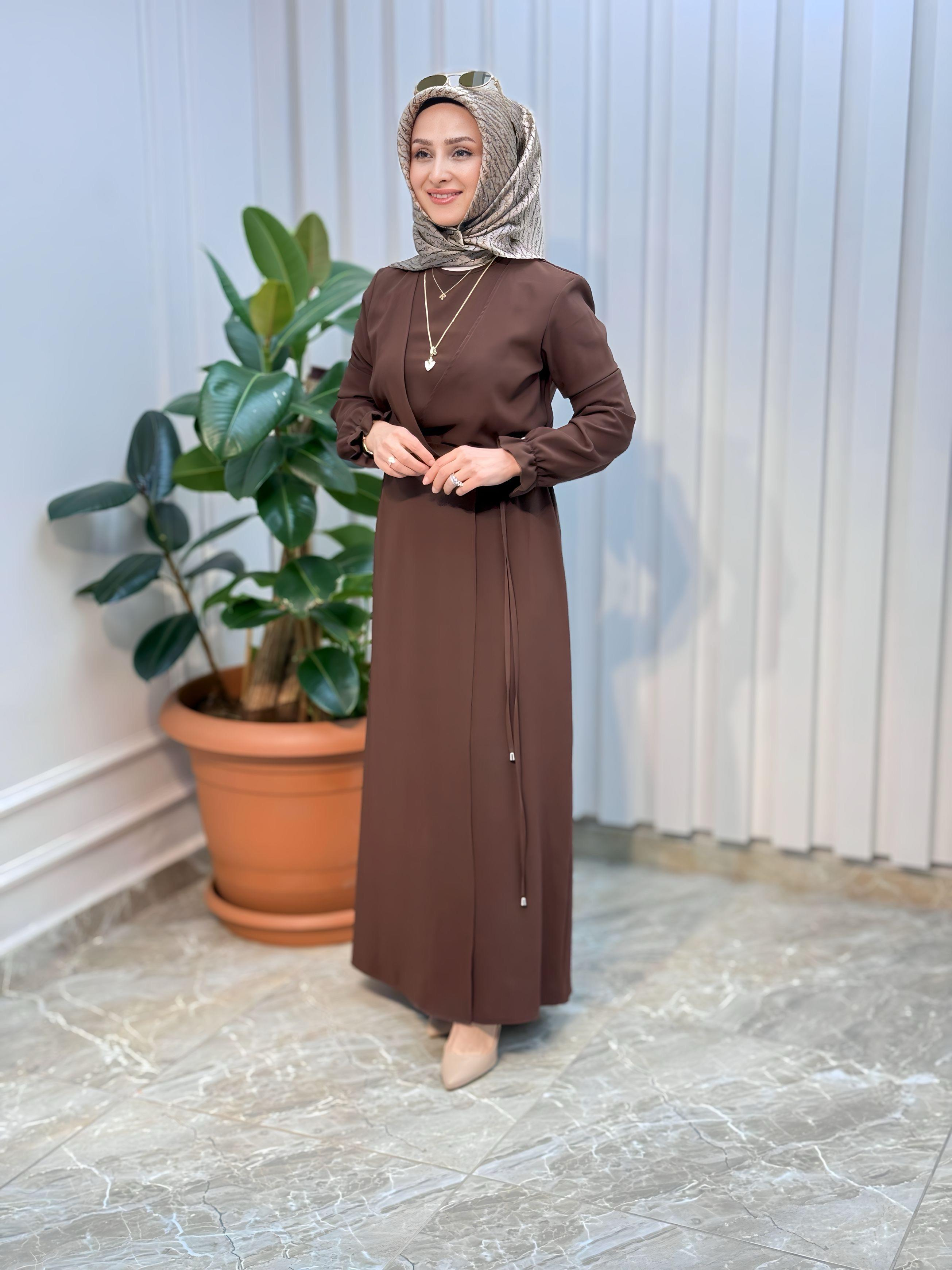 ARMİNE TREND BELİ BÜZGÜLÜ ELBİSE 25YT944