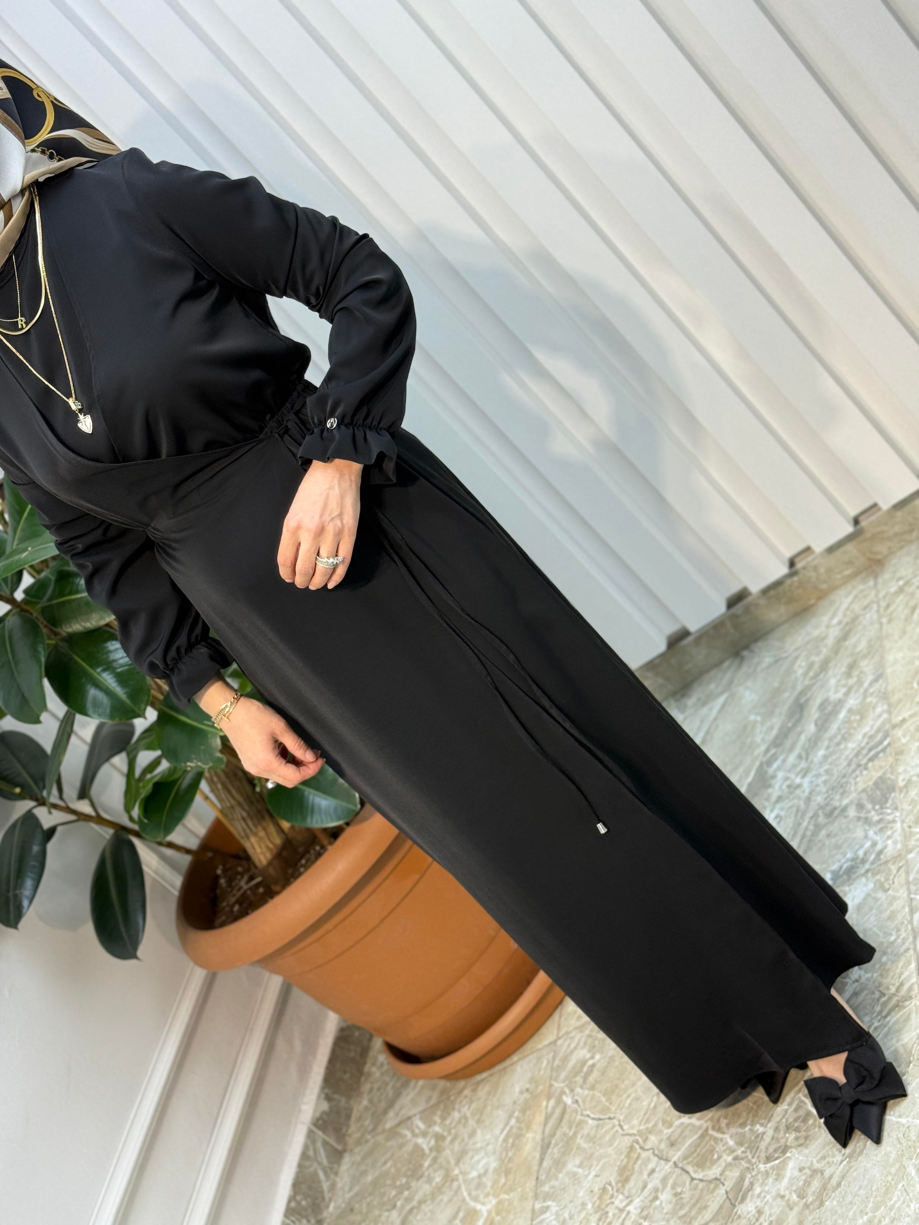 ARMİNE TREND BELİ BÜZGÜLÜ ELBİSE 25YT944