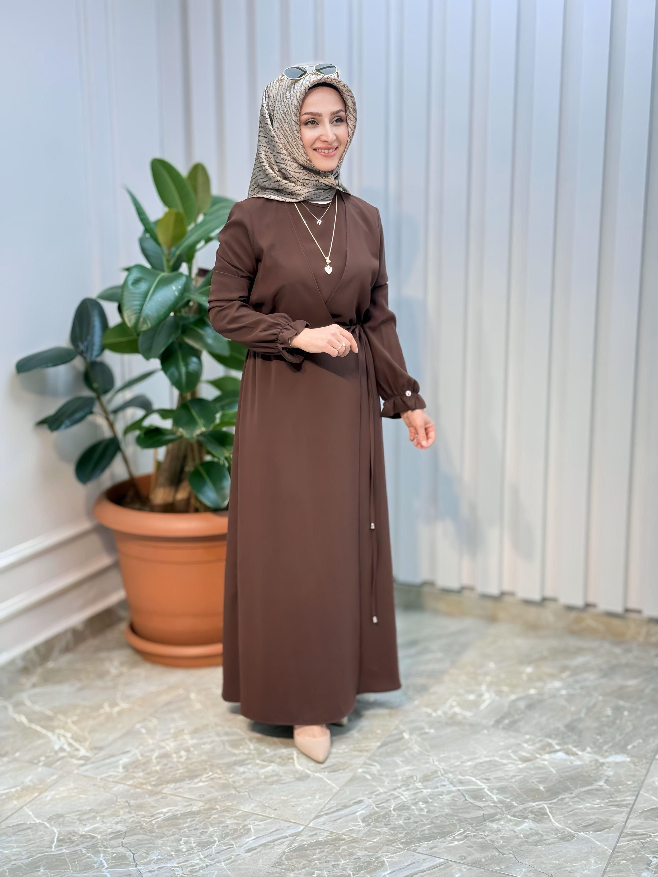 ARMİNE TREND BELİ BÜZGÜLÜ ELBİSE 25YT944