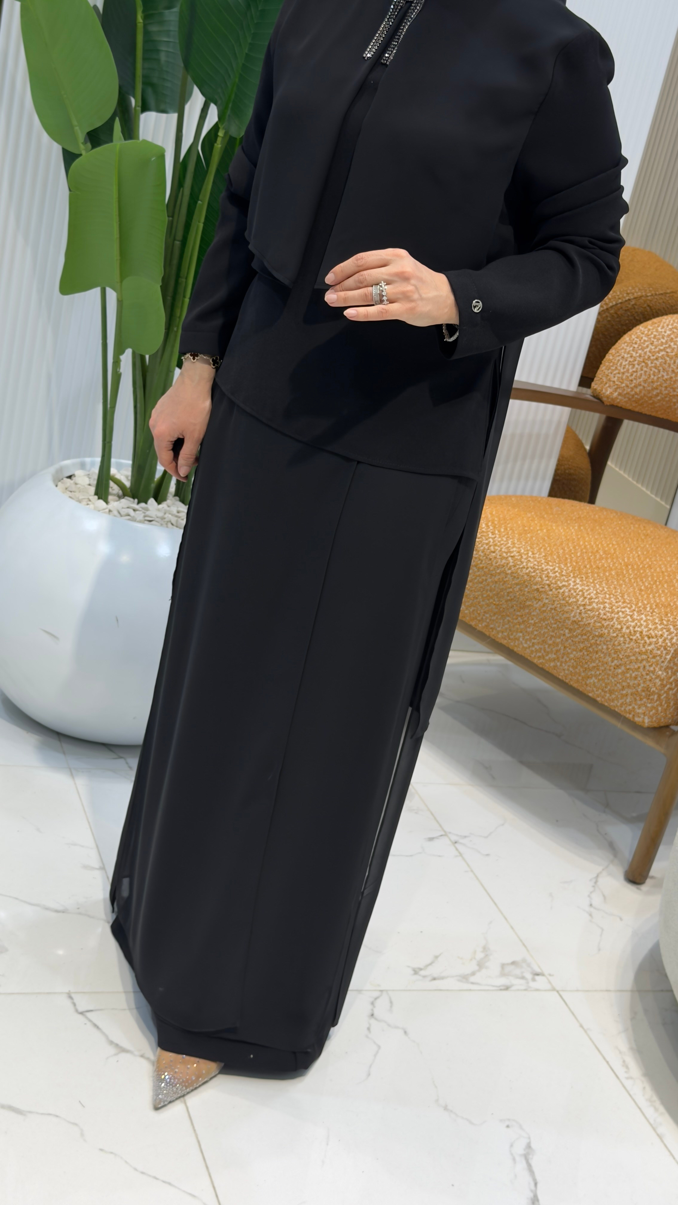 ARMİNE TREND BROŞ DETAYLI PANTOLONLU İKİLİ TAKIM -25KT675