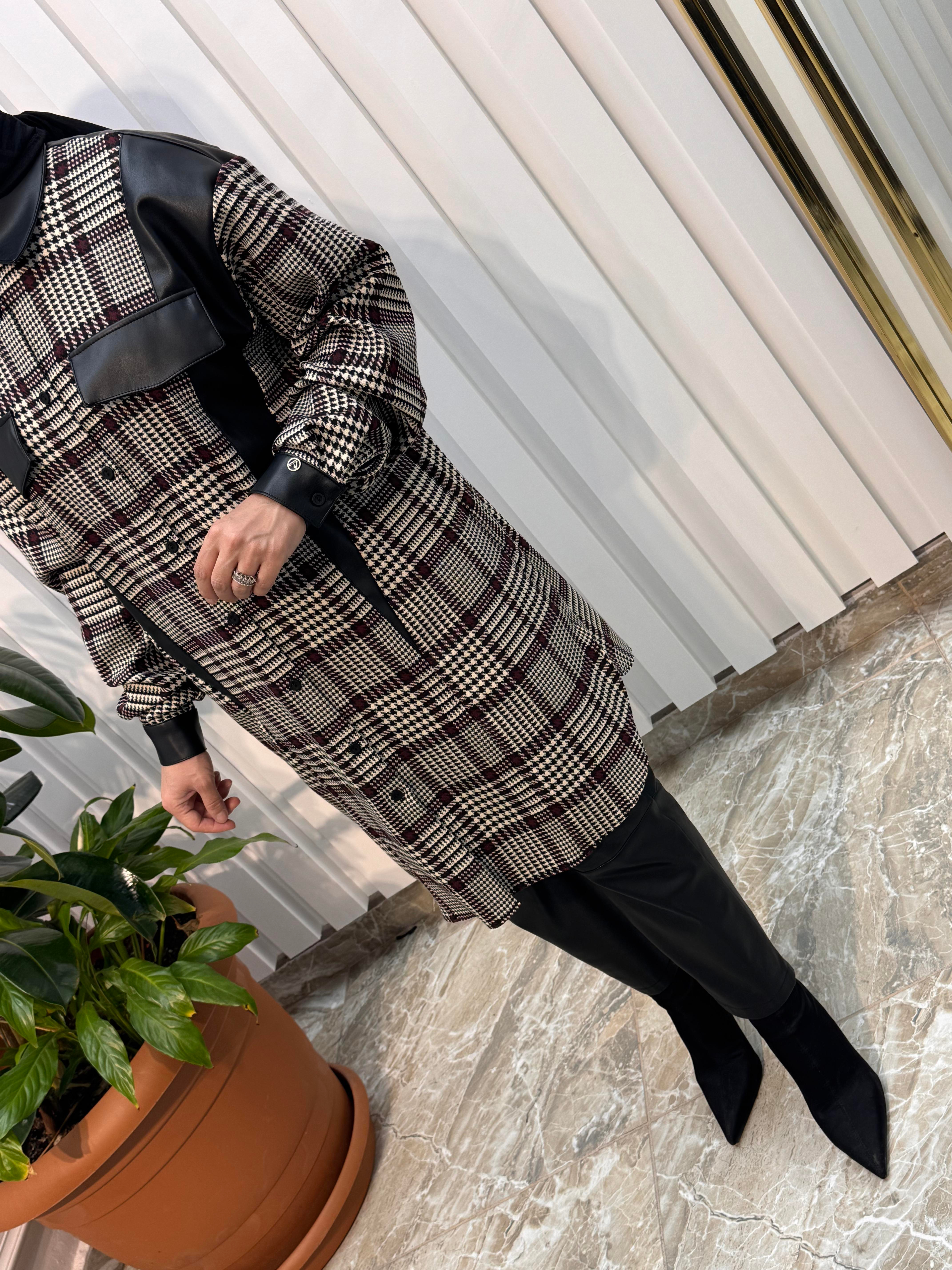 ARMİNE TREND DERİ DETAY TUNİK-24KT426