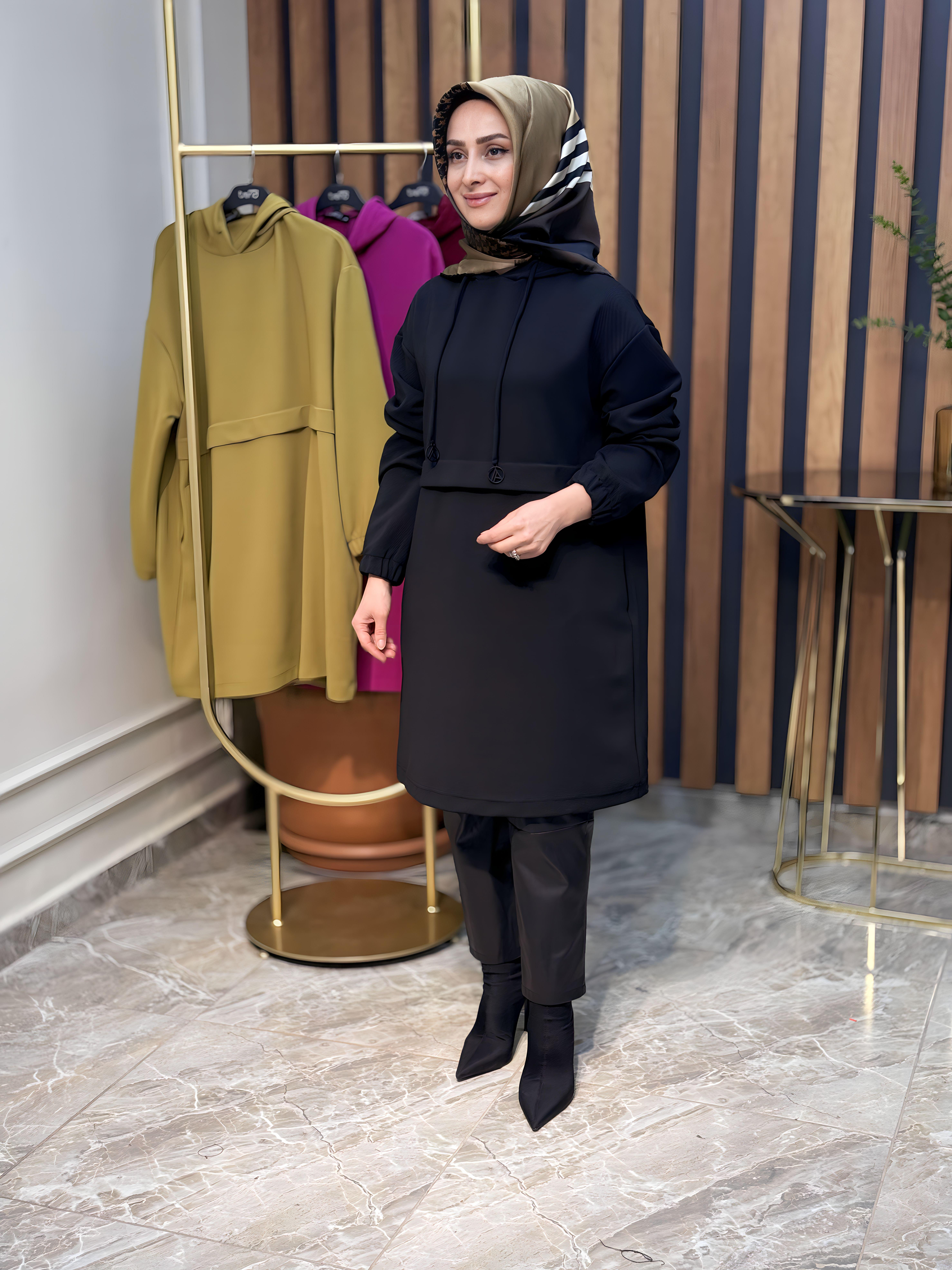 ARMİNE TREND KAPŞONLU TUNİK-23KT446