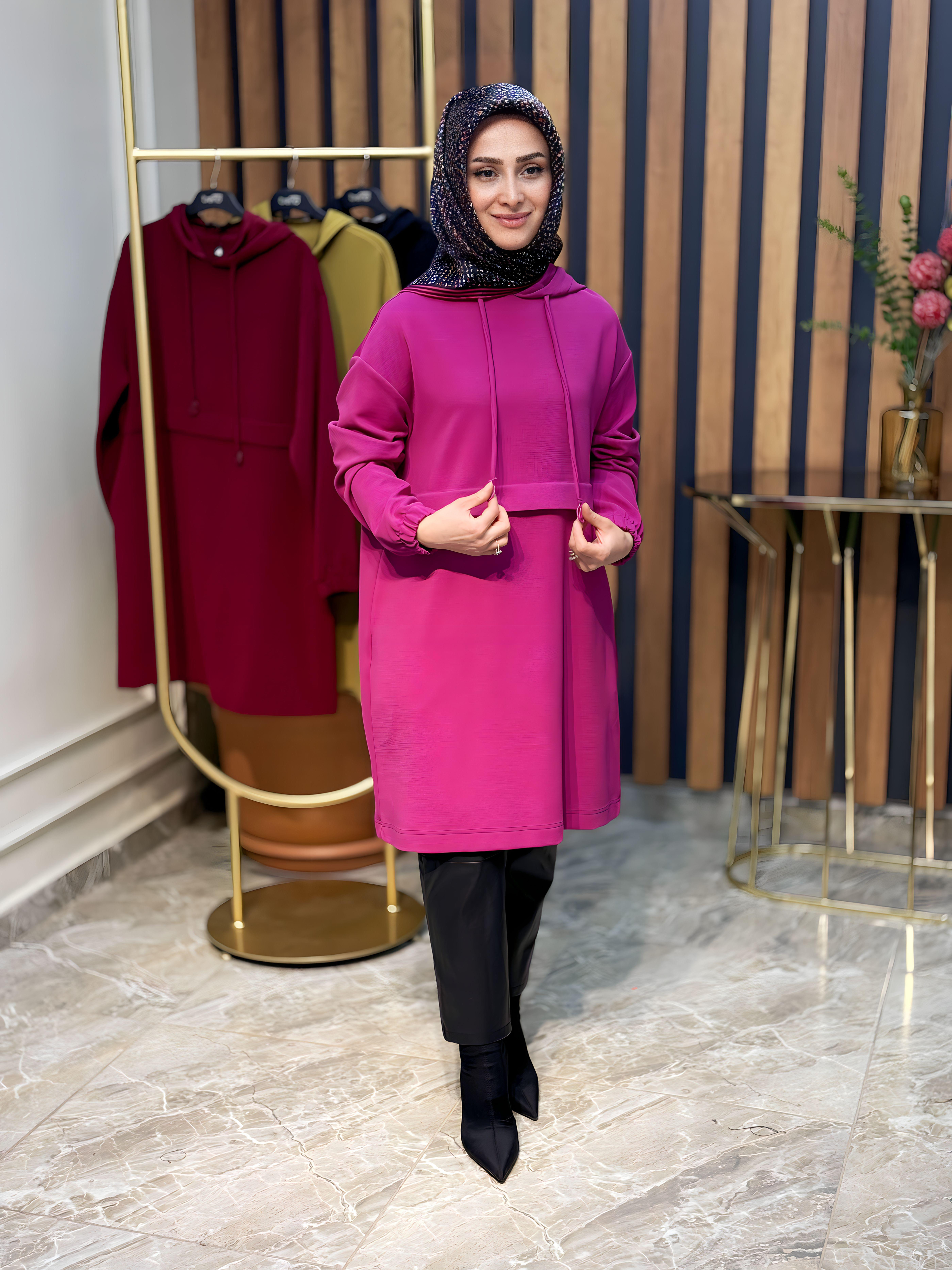 ARMİNE TREND KAPŞONLU TUNİK-23KT446