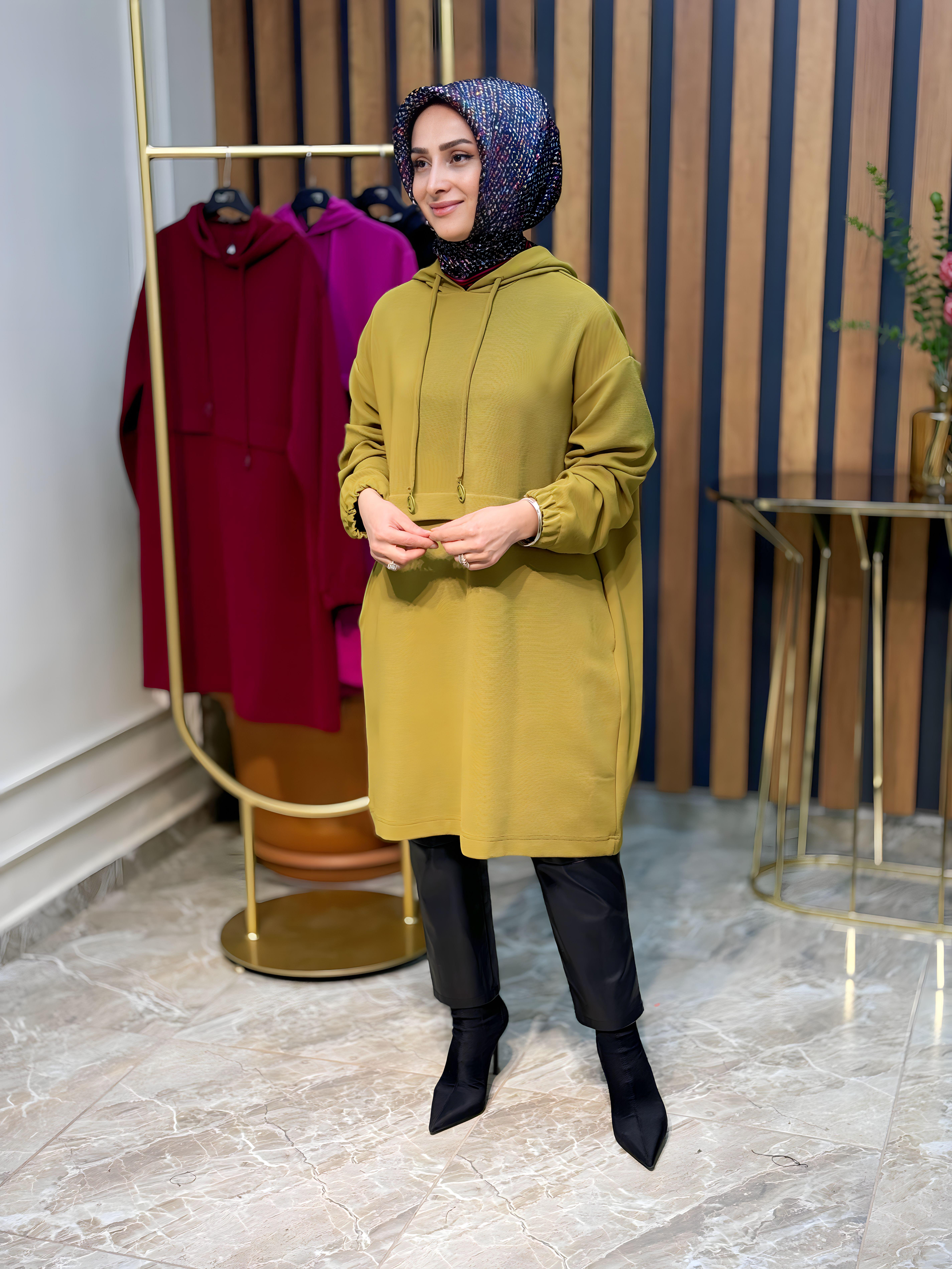 ARMİNE TREND KAPŞONLU TUNİK-23KT446