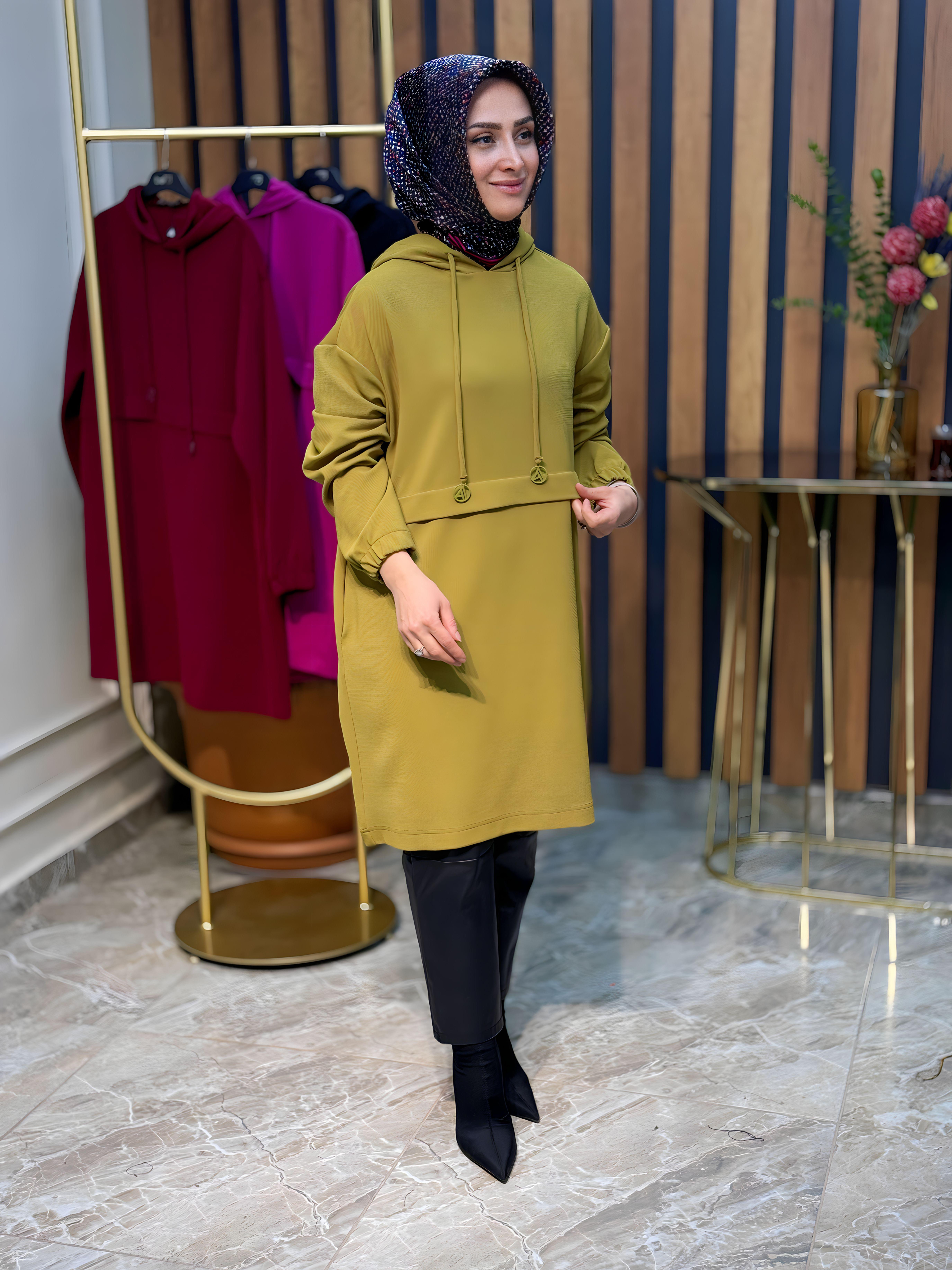 ARMİNE TREND KAPŞONLU TUNİK-23KT446