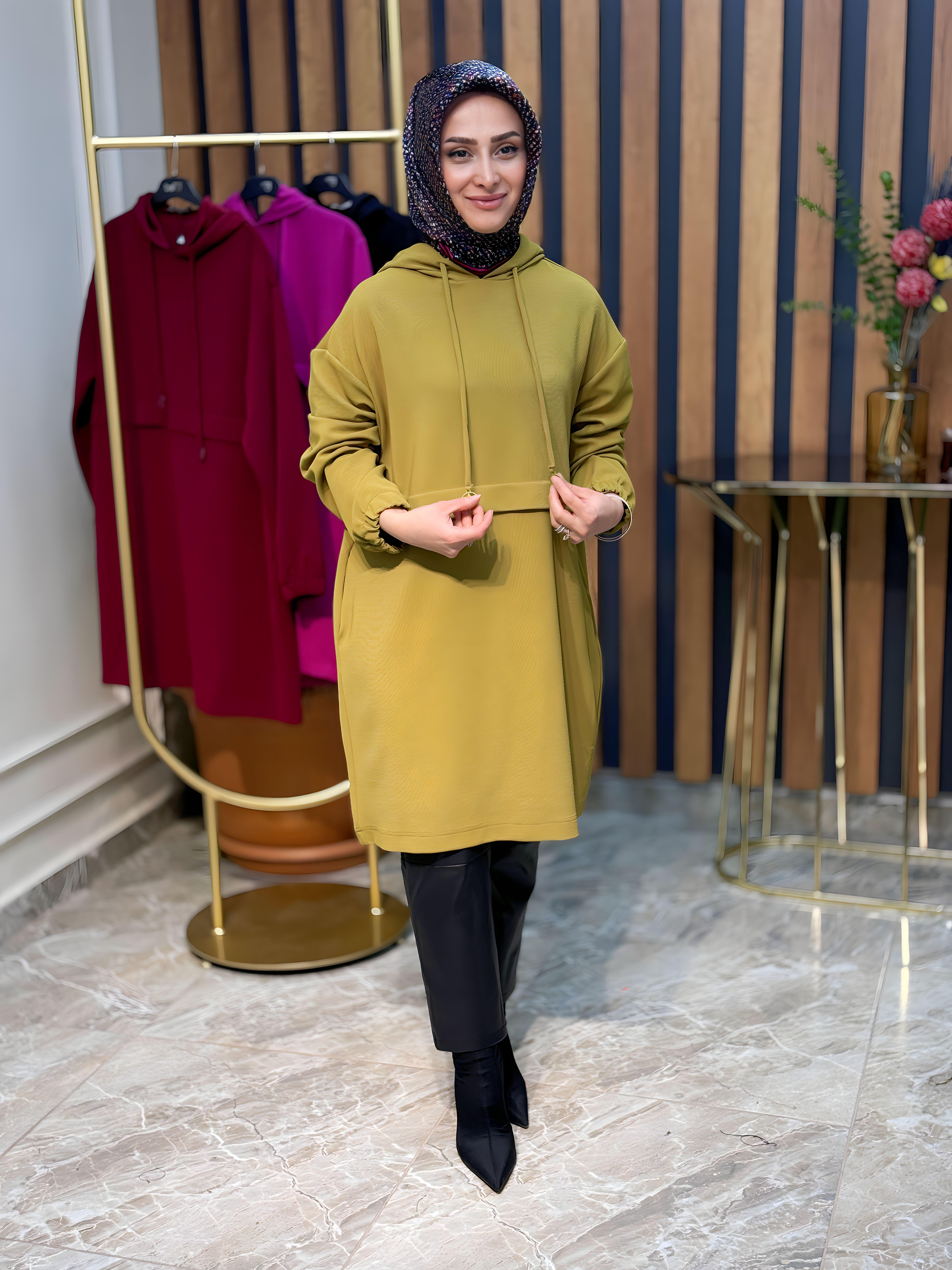 ARMİNE TREND KAPŞONLU TUNİK-23KT446