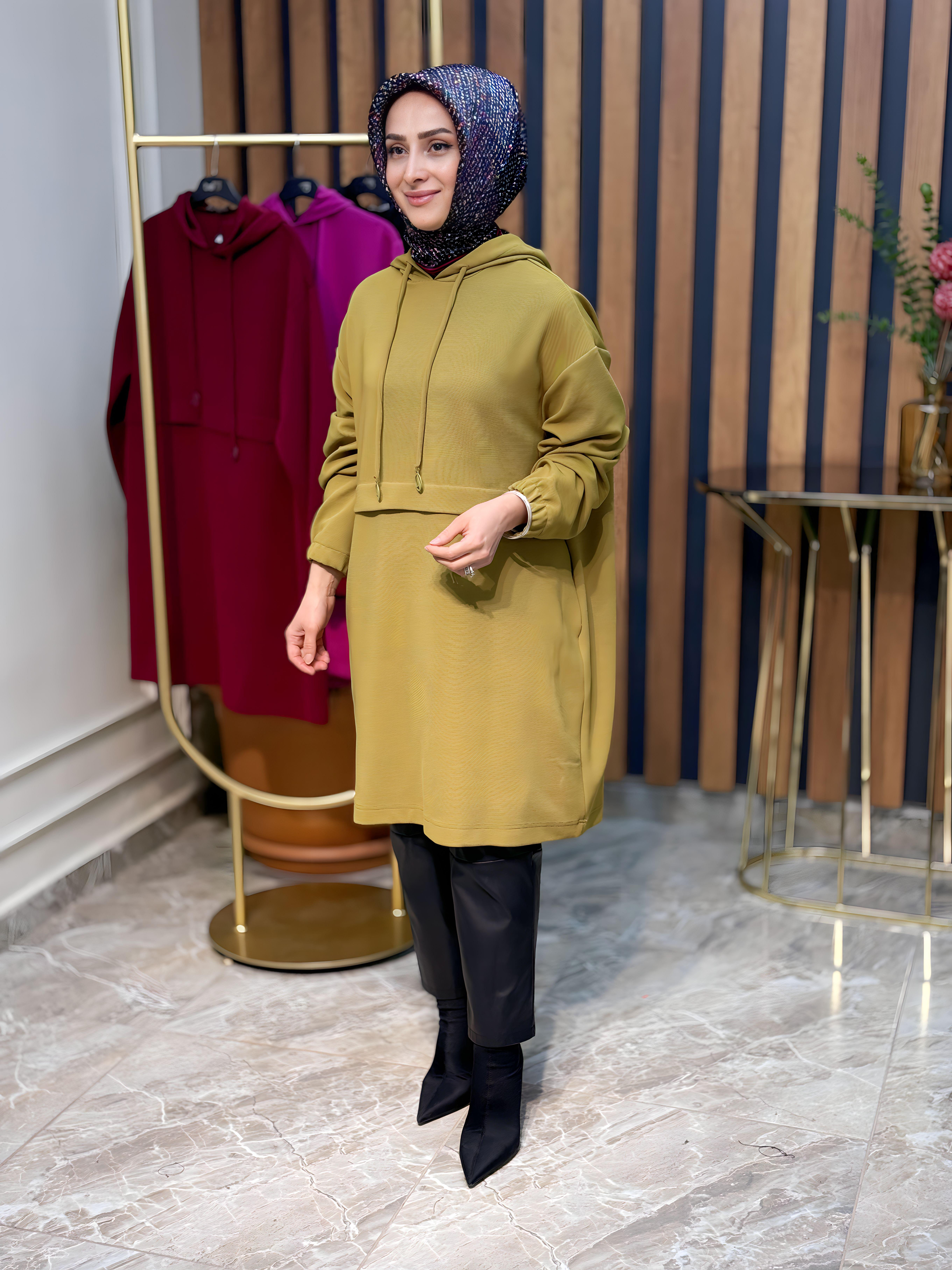 ARMİNE TREND KAPŞONLU TUNİK-23KT446